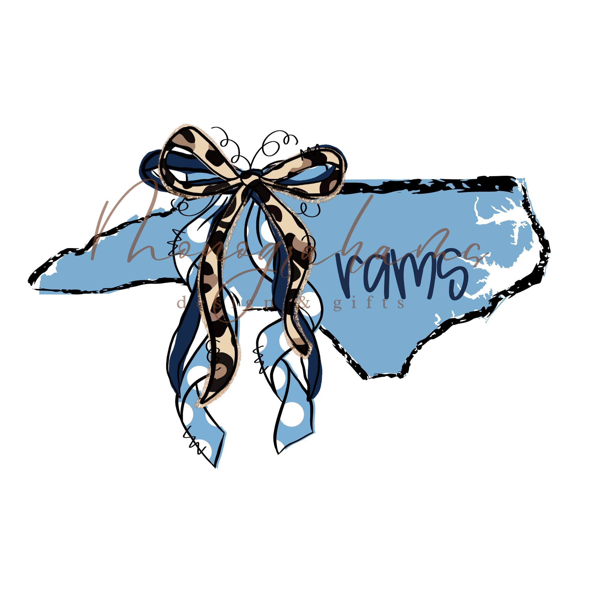 North Carolina Rams State Shape PNG