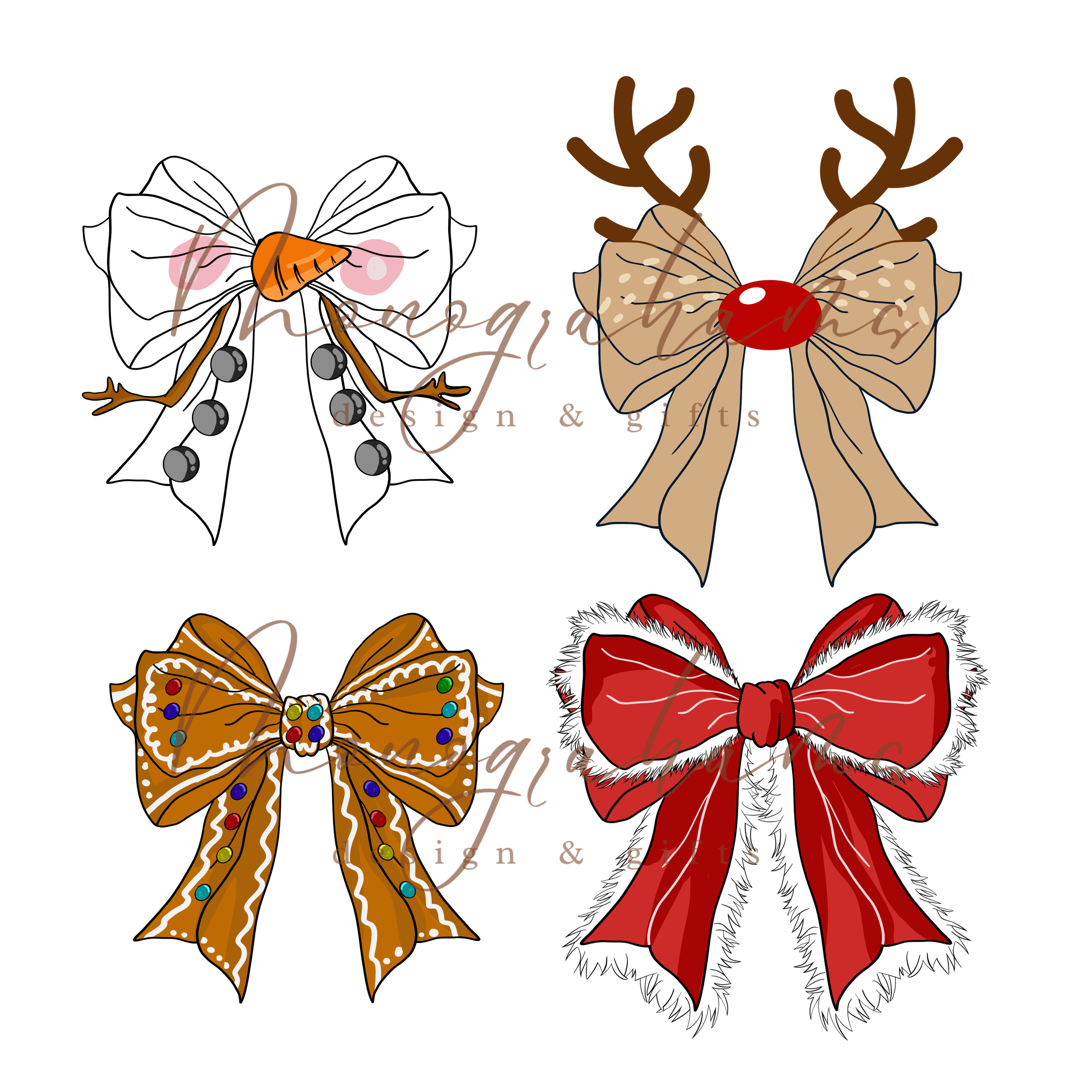 Christmas Bow Set