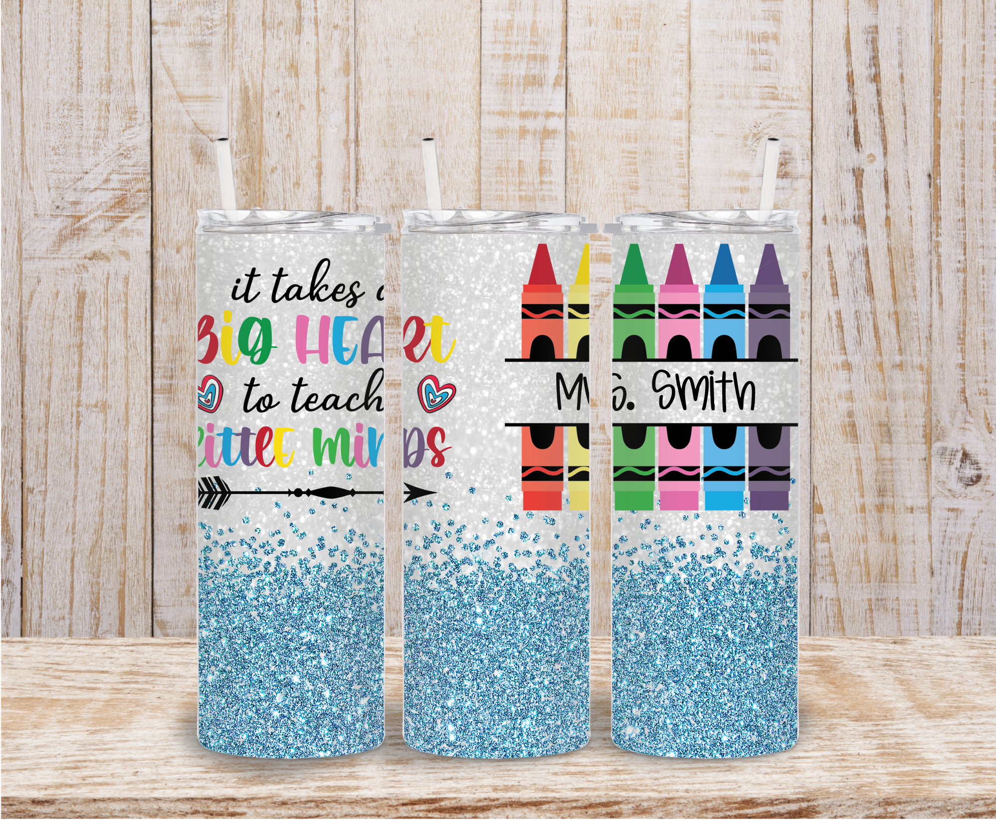 Glitter Crayon Teacher Tumbler
