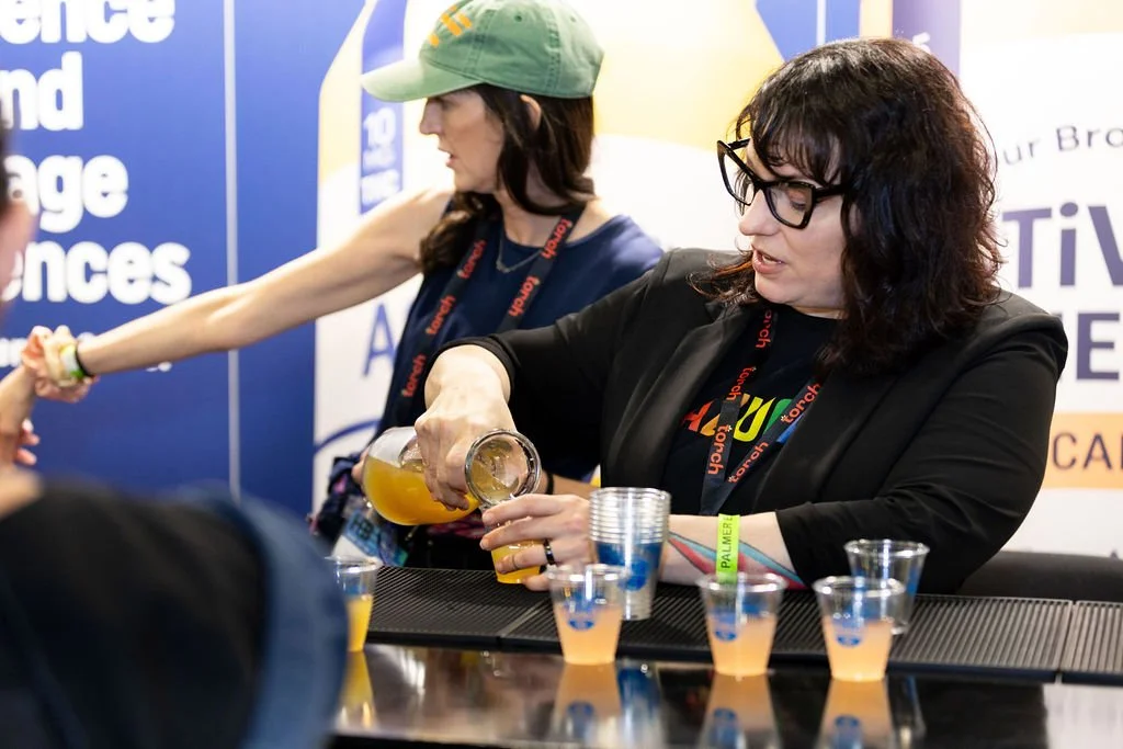 Drinks are poured at the Hemp Beverage Expo