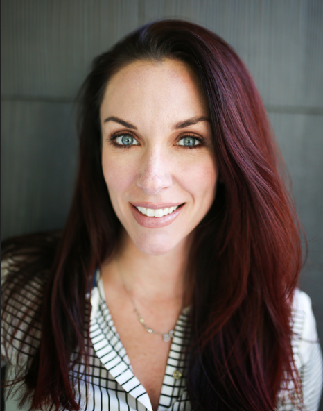 Smiling woman with long hair