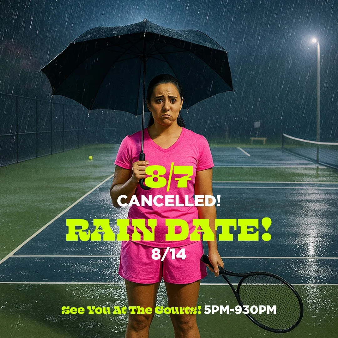 🌧 Last Thursday&rsquo;s Tennis Under the Lights may have been rained out, but the spirit of the game was alive and well! 

📅 Mark your calendars &mdash; see you on the courts this Thursday, August 14th!

First, a HUGE thank you to all the players w