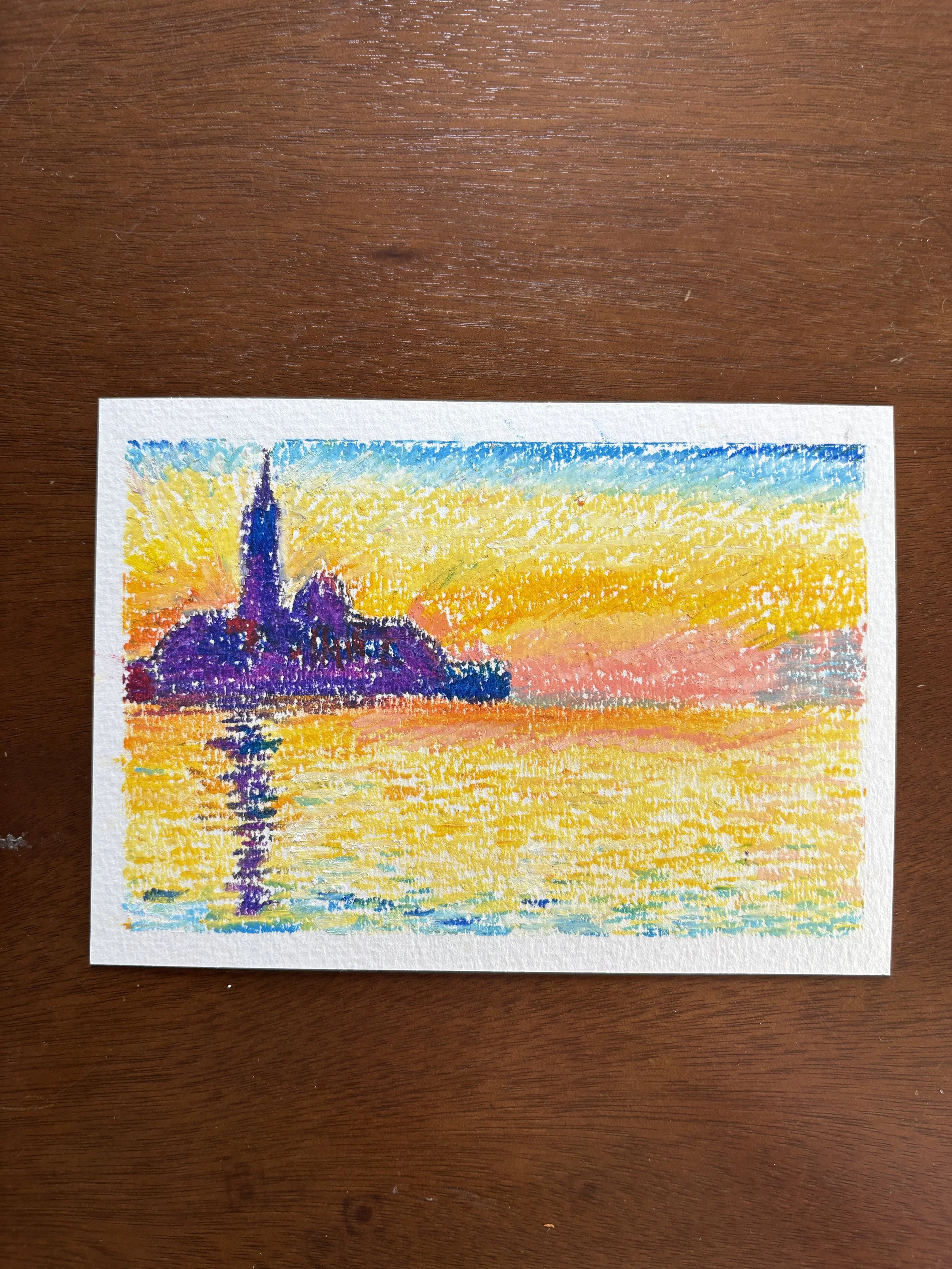 Monet Oil Pastel Study (5x7")