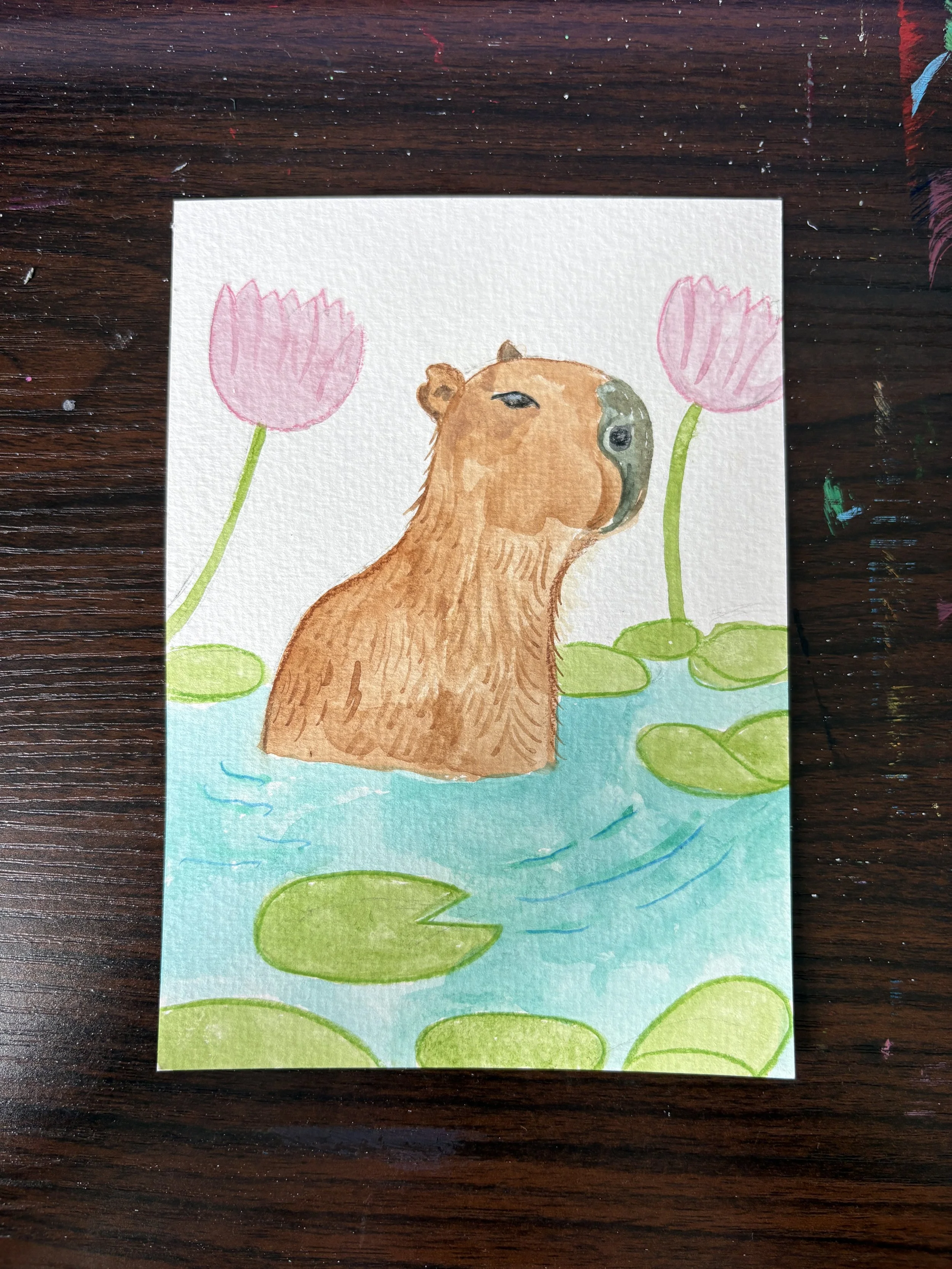 Capybara Watercolor (5x7")