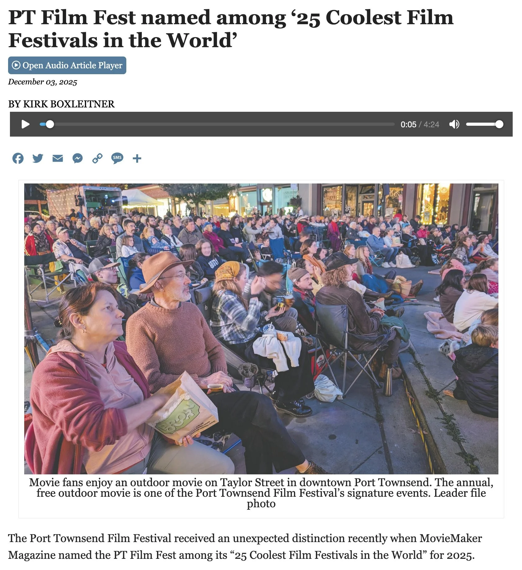 PT Film Fest named among the ‘25 Coolest Film Festivals in the World