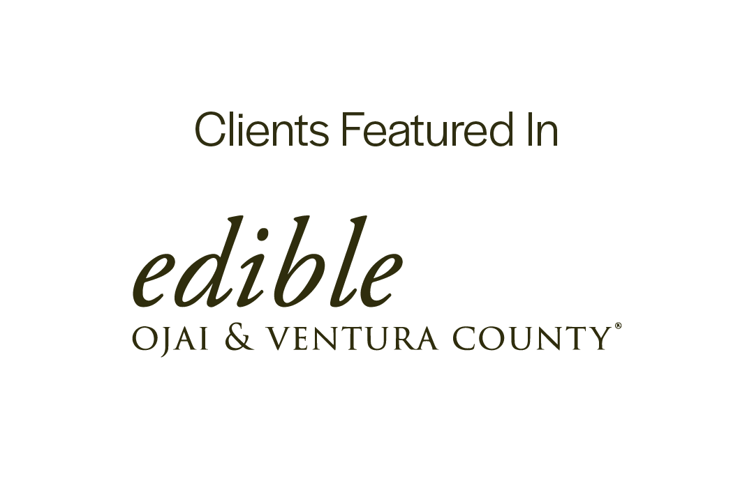 Logo of Edible Ojai & Ventura County with the text 'Clients Featured In Edible Ojai & Ventura County'.