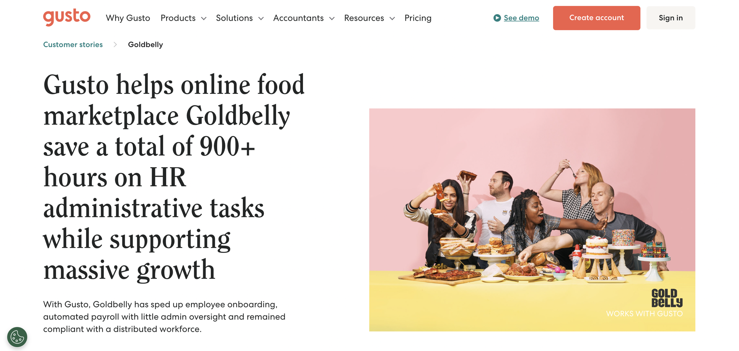 Case Study: Gusto Helps Online Food Marketplace Goldbelly Save a Total of 900+ Hours on HR Administr