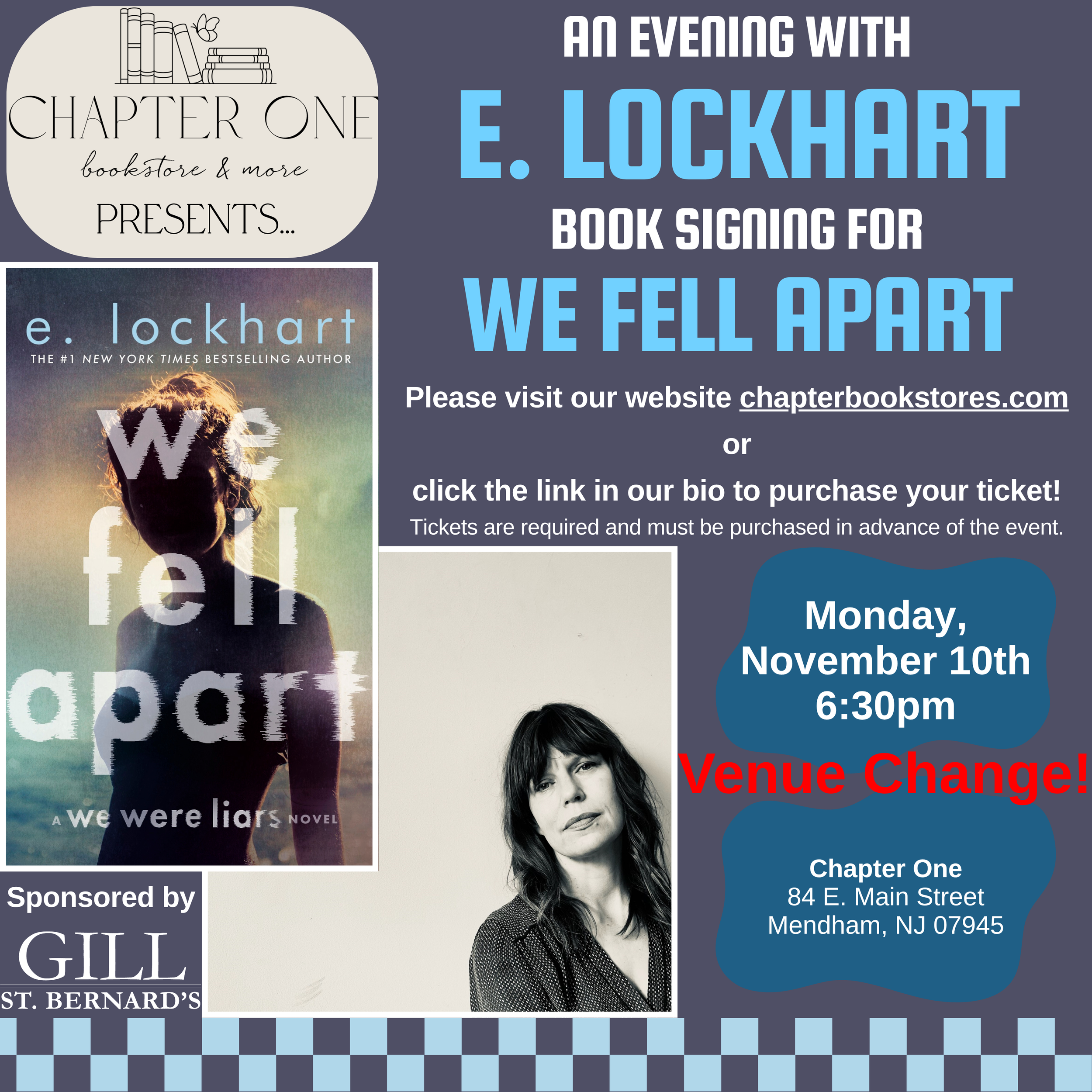 An Evening with E. Lockhart: Book Signing for We Fell Apart - Sponsored by Gill St. Bernard's School