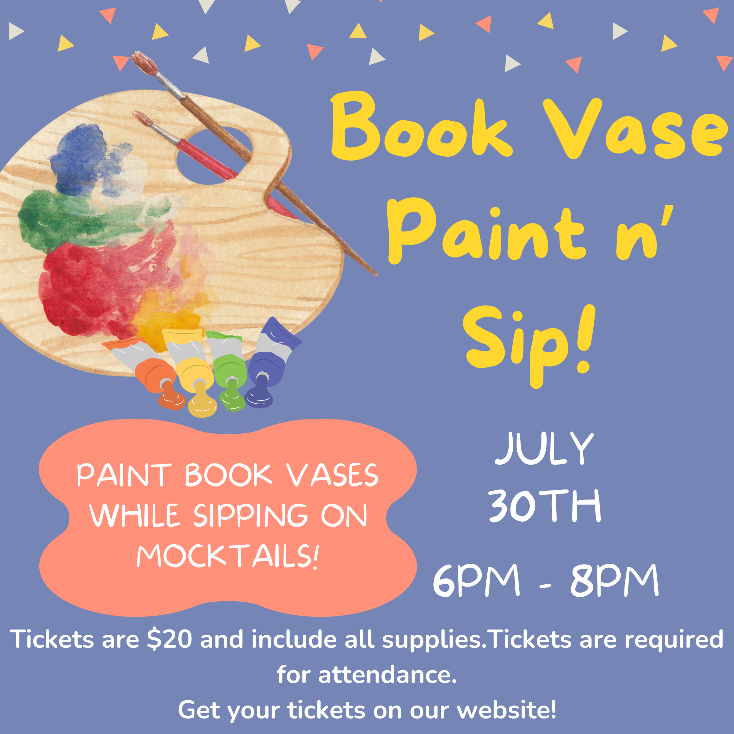 Book Vase Paint n’ Sip!
