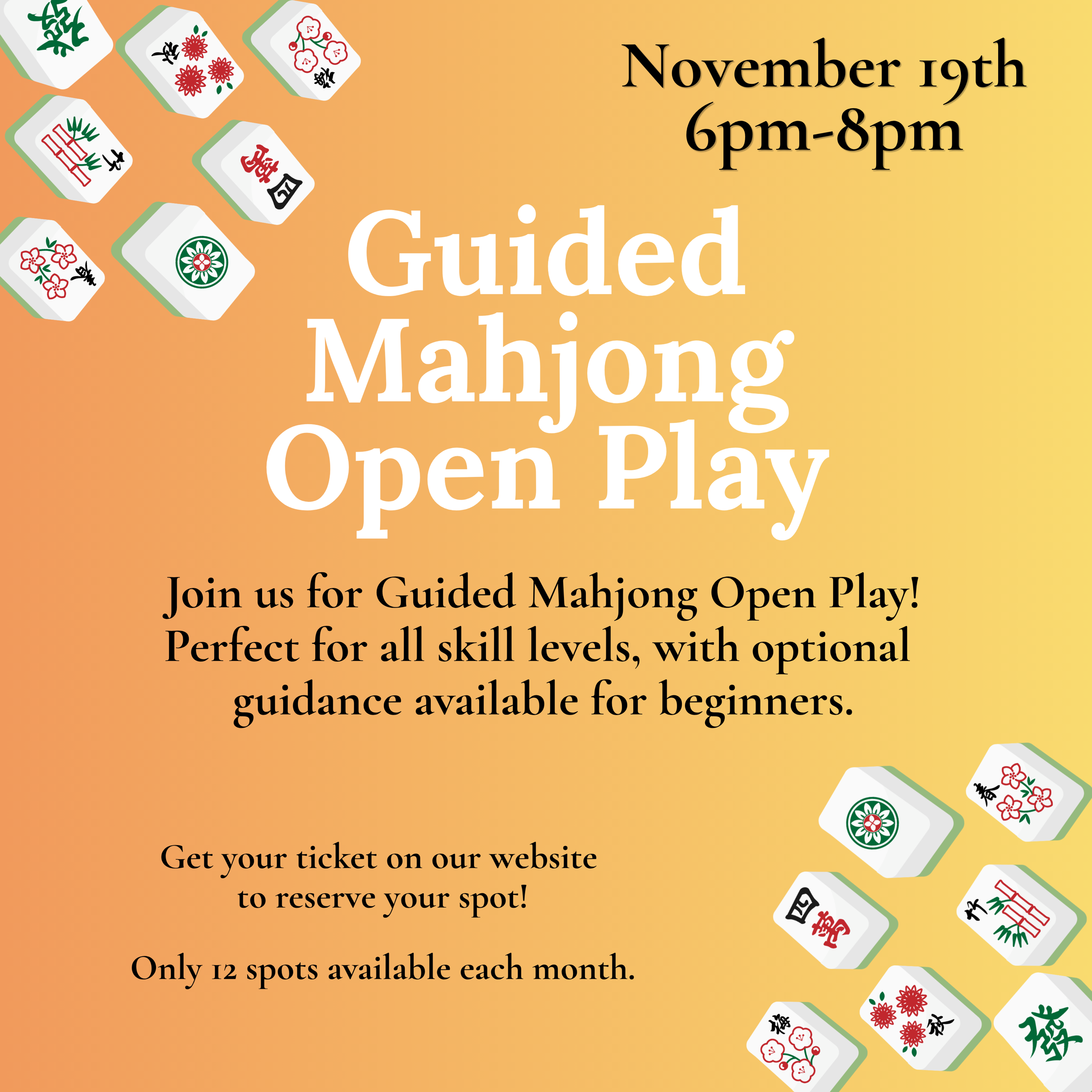 November American Mahjong Guided Open Play