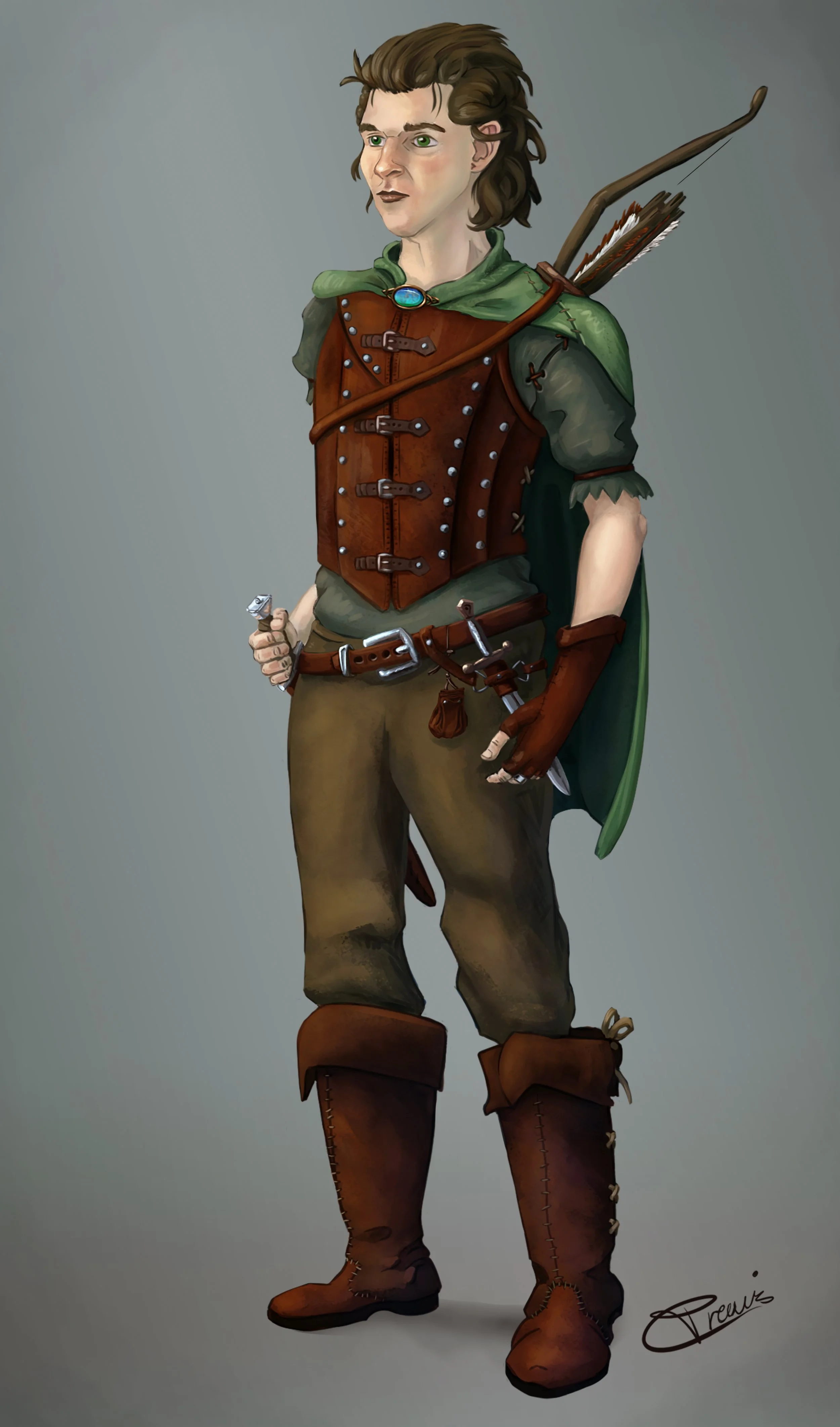 Human Contact Rander Human Male Forest Ranger : D&D Concept Character — Travis Sketches