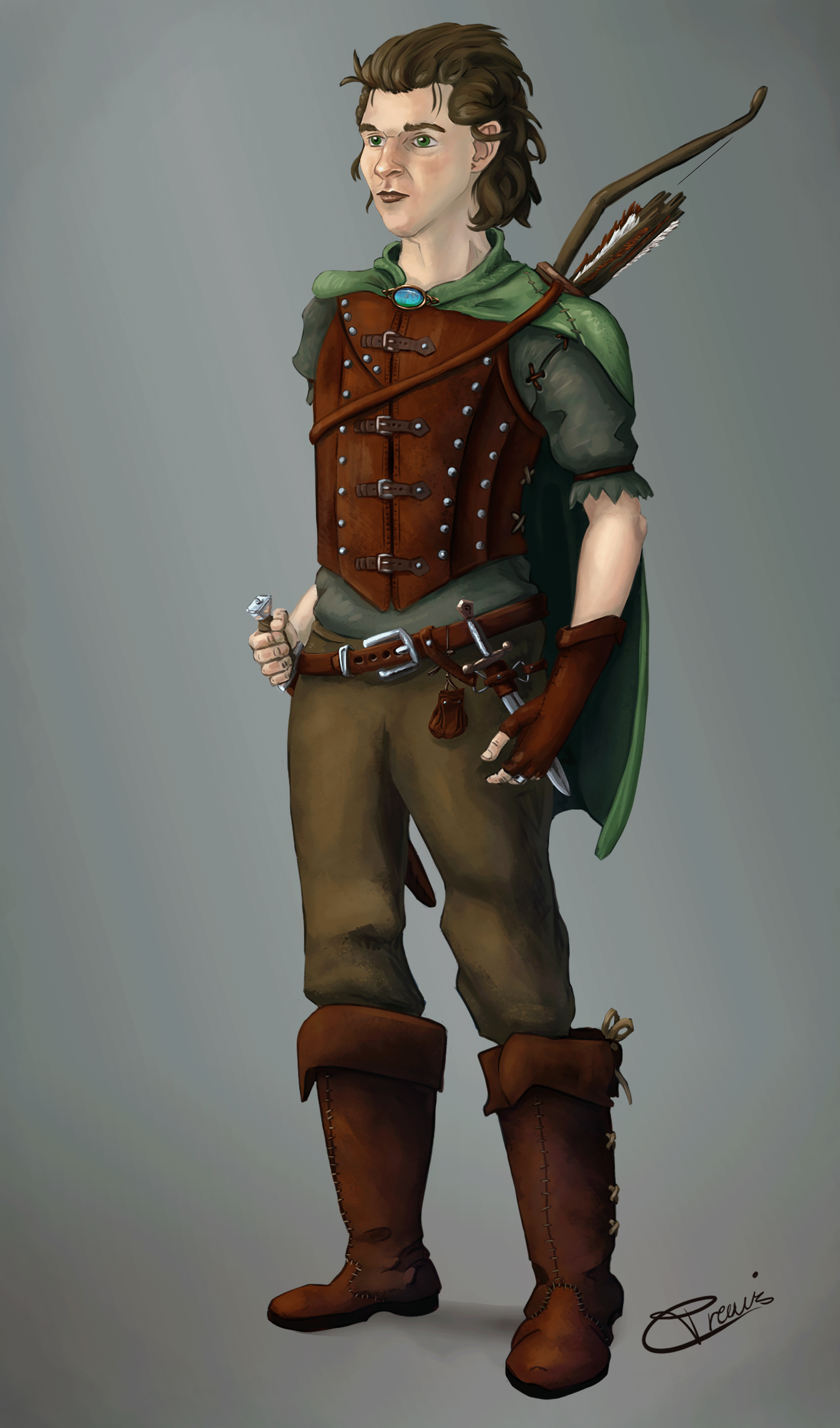Noble Man Ranger Human Male Forest Ranger : D&D Concept Character — Travis Sketches