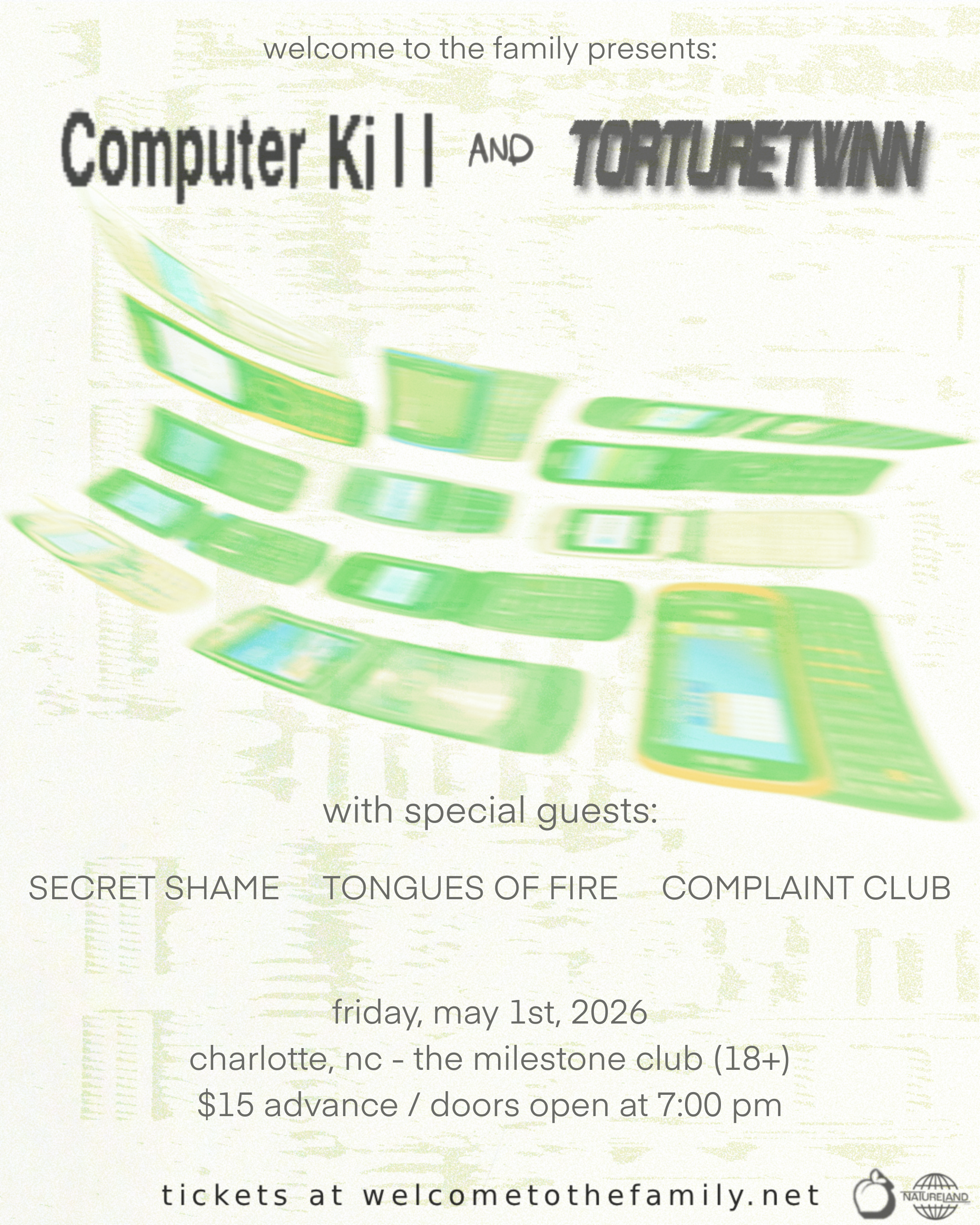 Computer Kill, TORTURETWINN, Secret Shame, Tongues of Fire, and Complaint Club
