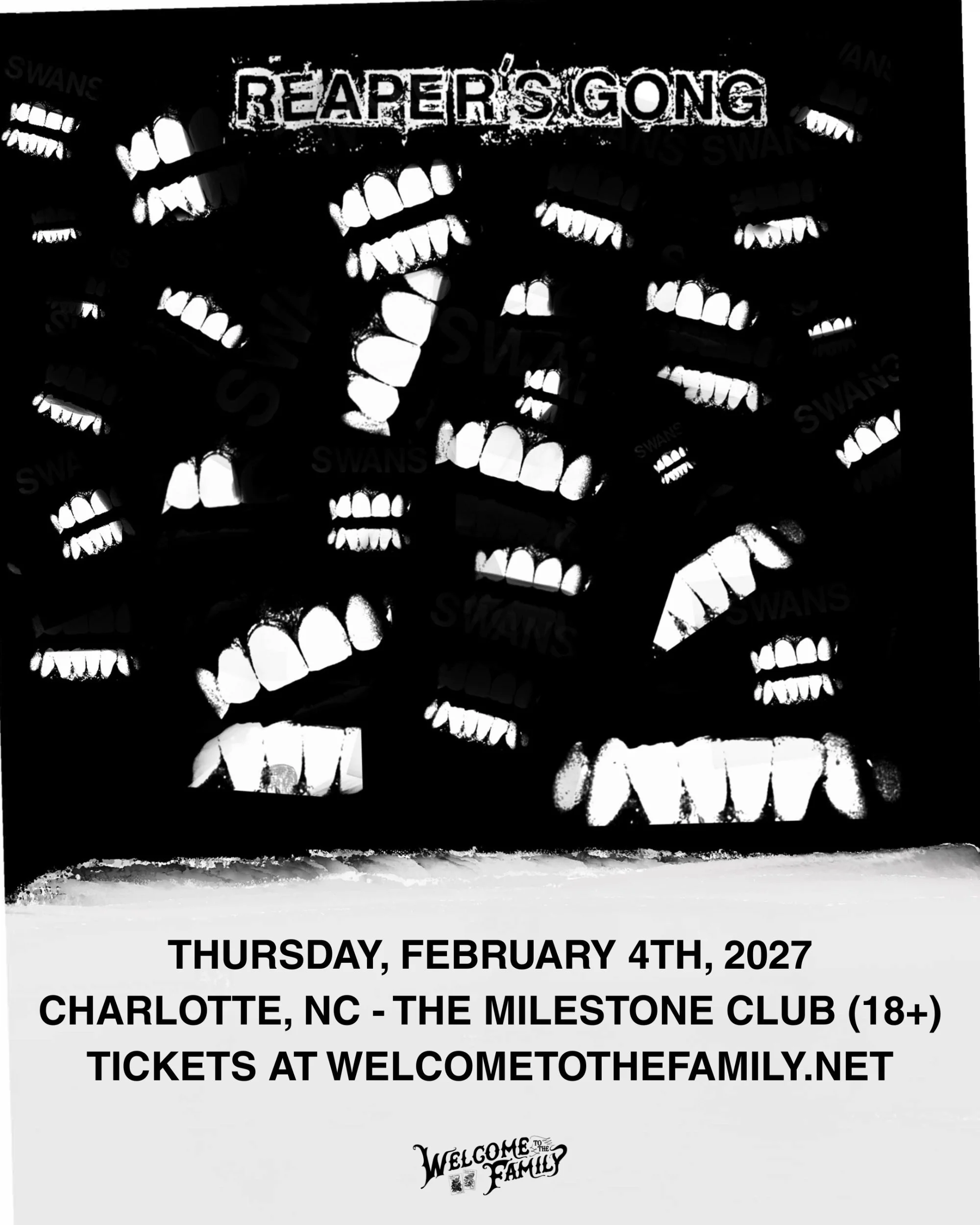 Live Music Event Flyer: Reaper's Gong at The Milestone Club, Charlotte, NC on February 4, 2027