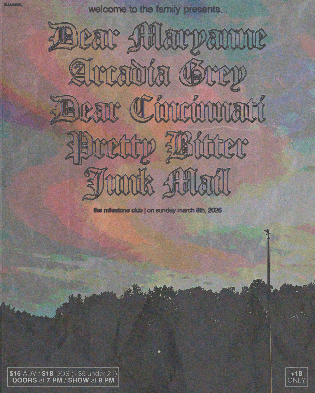 Dear Maryanne, Arcadia Grey, Dear Cincinnati, Pretty Bitter, and Junk Mail