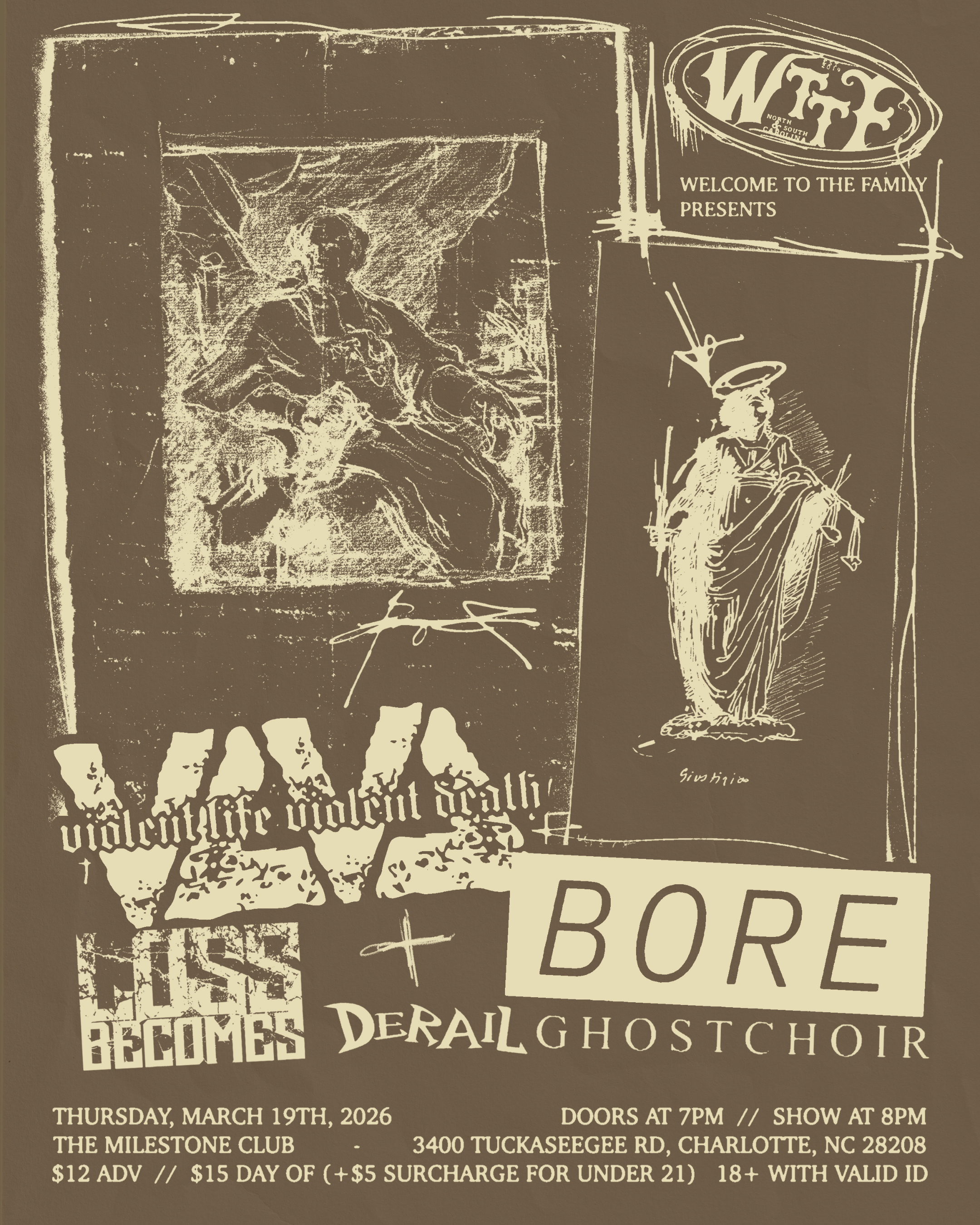 Violent Life Violent Death, Bore, Loss Becomes, Derail, and Ghost Choir