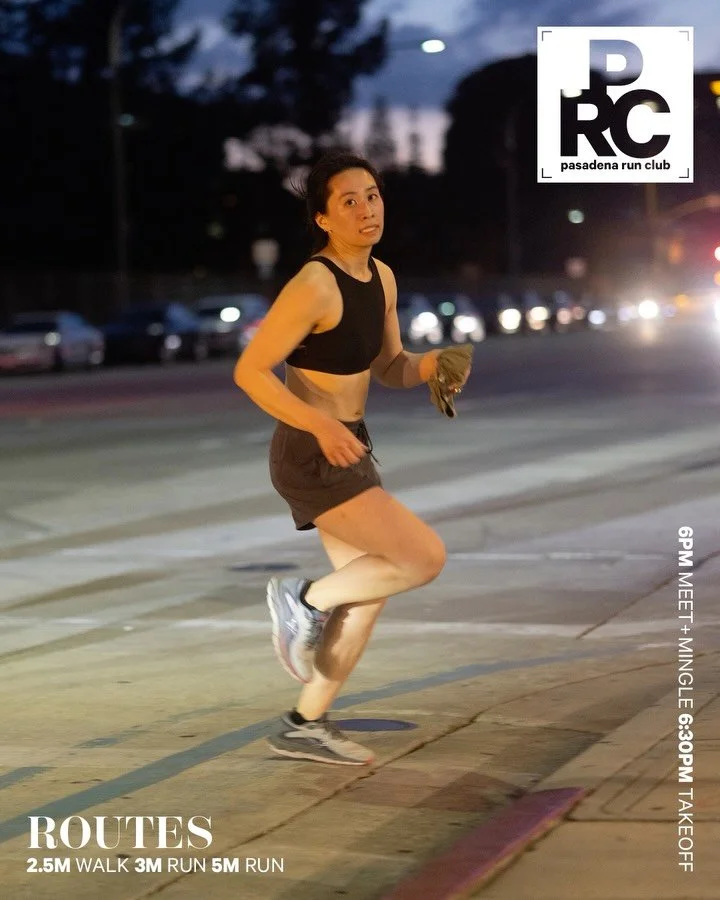 Can&rsquo;t wait to see you tonight for another great run and walk.

Movement options:
2.5 mile Walk 
3 &amp; 5 mile Run

MEET &amp; MINGLE: 6PM
TAKE OFF: 6:30PM

lululemon Pasadena 
103 W. Colorado Blvd, Pasadena 91105

🏎️ Parking: Street or garage