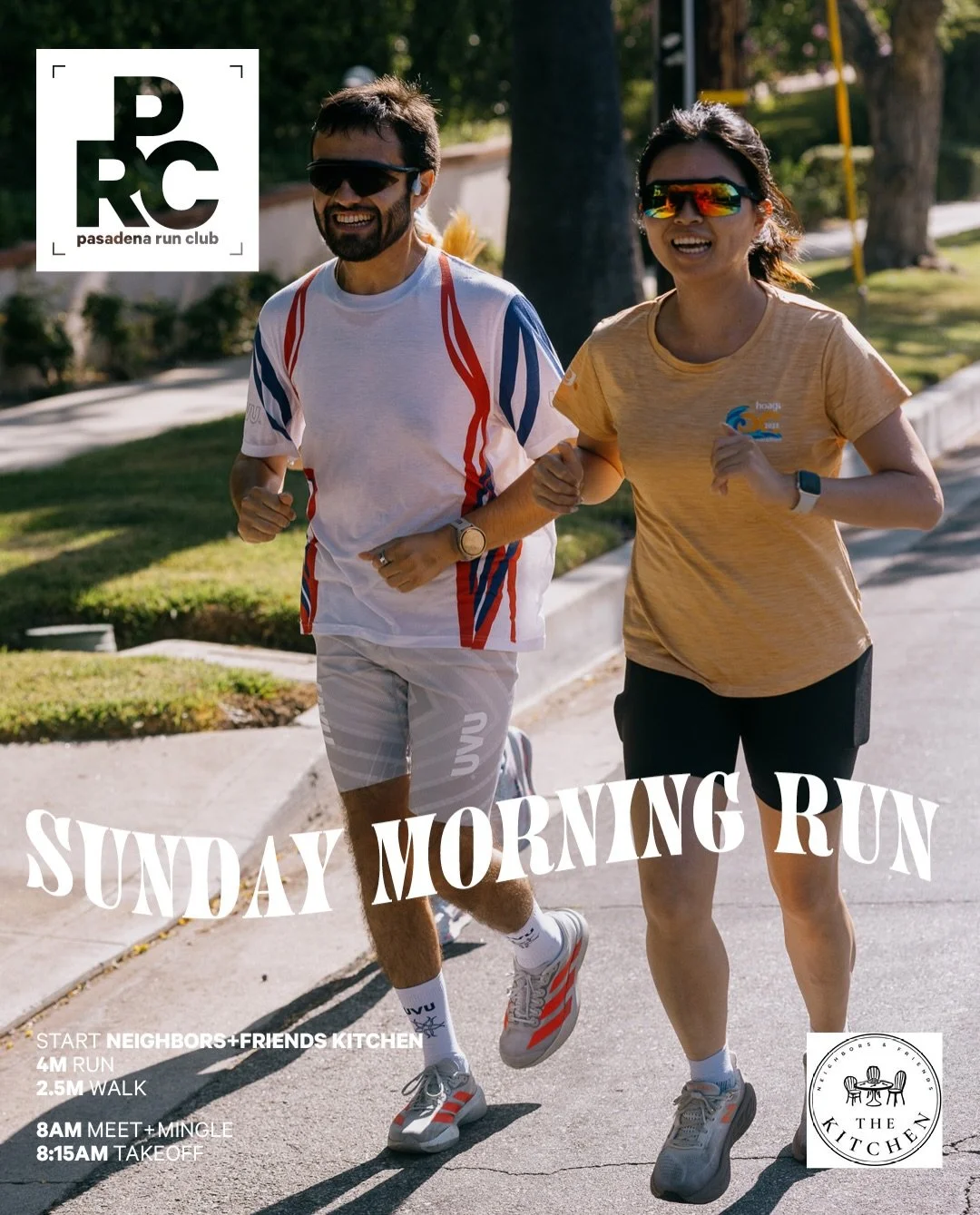 Sunday run &amp; brunch is even better  @neighborsandfriendskitchen

📍Neighbors and Friends Kitchen
1009 El Centro St
South Pasadena, CA 91030 

Sunday, July 12
Meet 8AM
Take off 8:15AM

Routes
4 Mile Run (option for more)
2.5 Mile Walk

Post workou