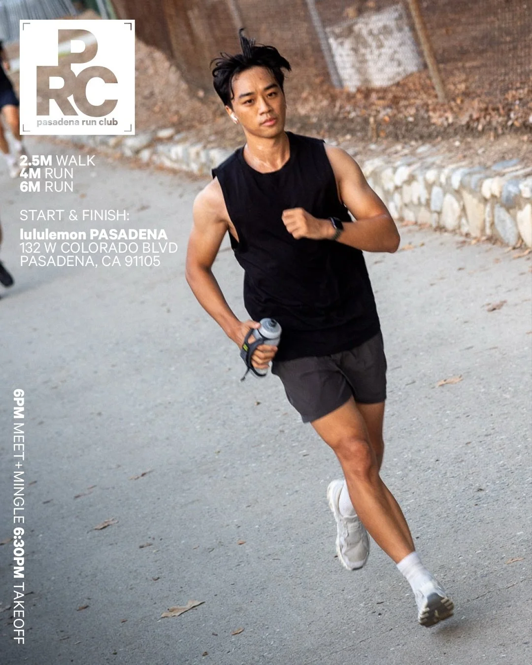 Still at the lululemon popup! Dont forget your lights, it&rsquo;s starting to get dark as we finish.

132 W Colorado Blvd
Pasadena, CA 91105

The run will start and finish there. As always, all are welcome and look forward to seeing you there.

Movem