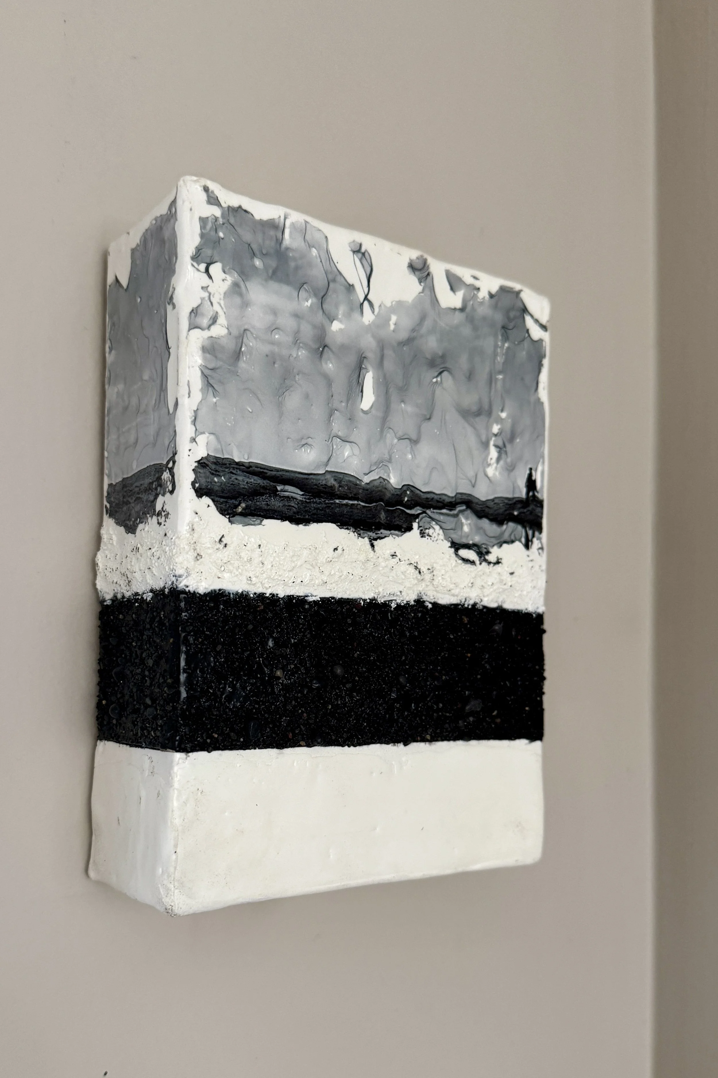Icelandic Reflection_ mixed media encaustic assemblage with Icelandic black sand 2_Art by Lyz Kelk.jpg