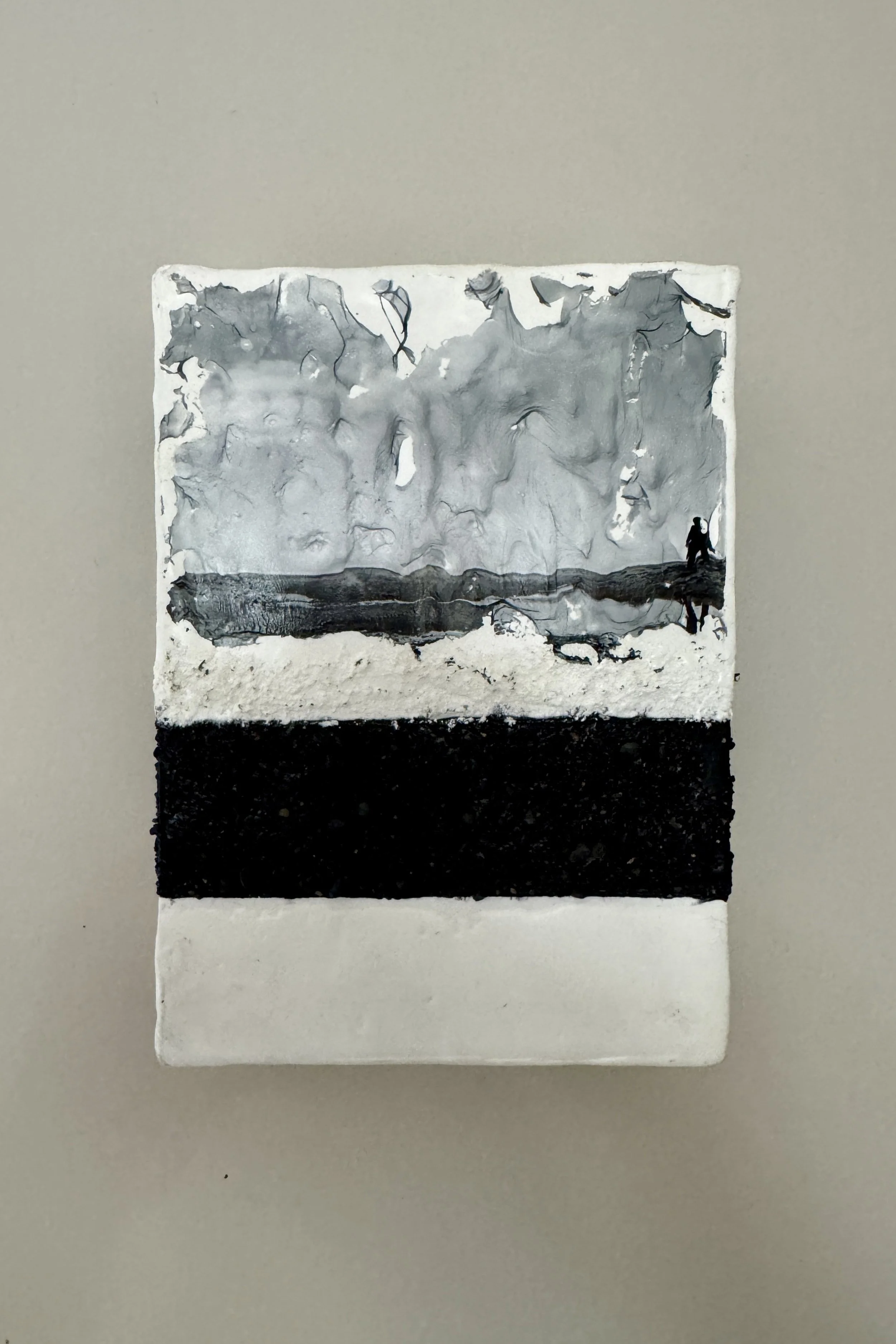 Icelandic Reflection_ mixed media encaustic assemblage with Icelandic black sand_Art by Lyz Kelk.jpg