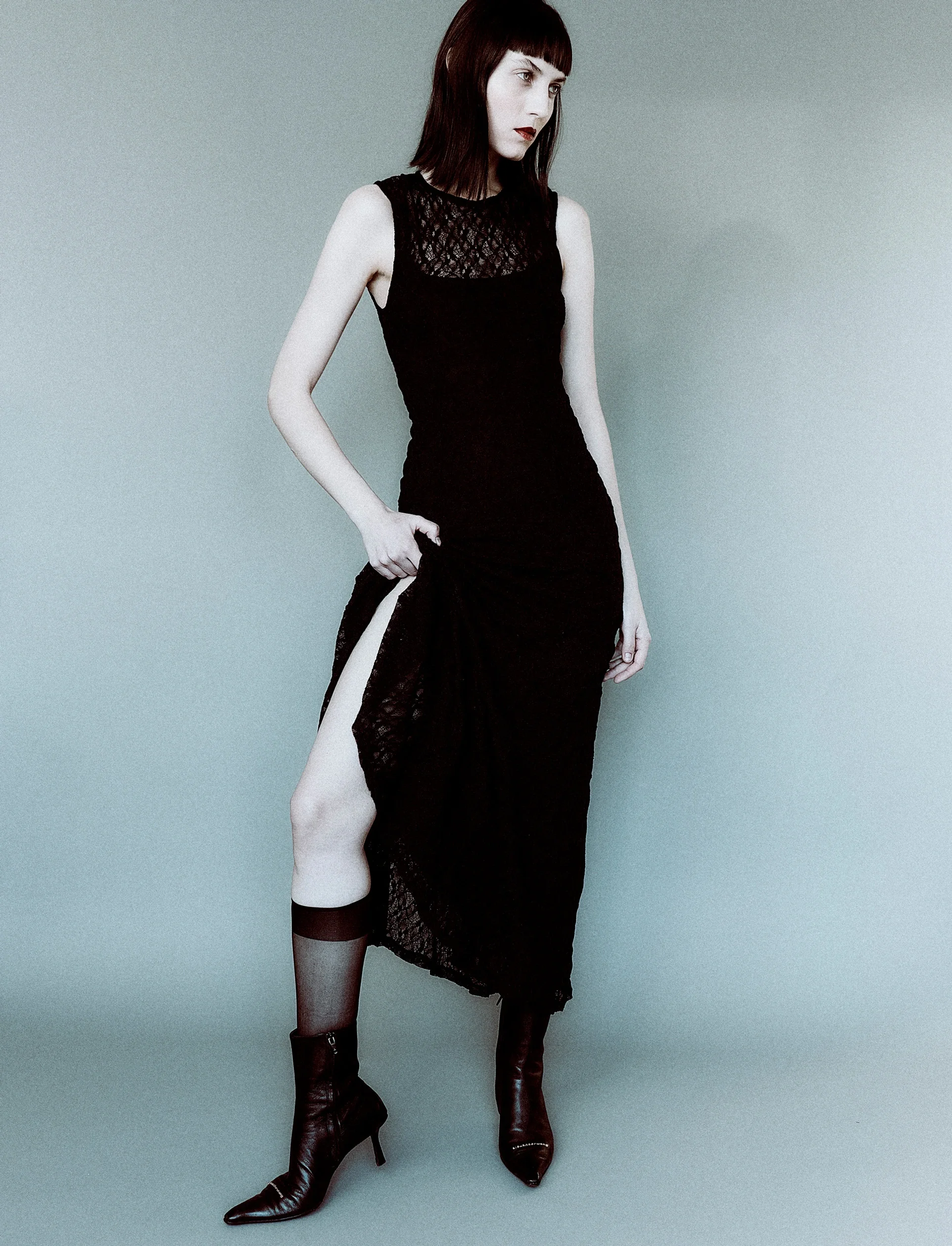 REVS magazine :: A story by photographer Yu Mengci @yumengci portraying Cara @alwaysbecara with New York Model Management @newyorkmodels. Cara styled herself, with makeup and hair by Coco Zhu @cocozhumakeup.

Stocking: WOLFORD  DRESS:MANGO

Yu Mengci