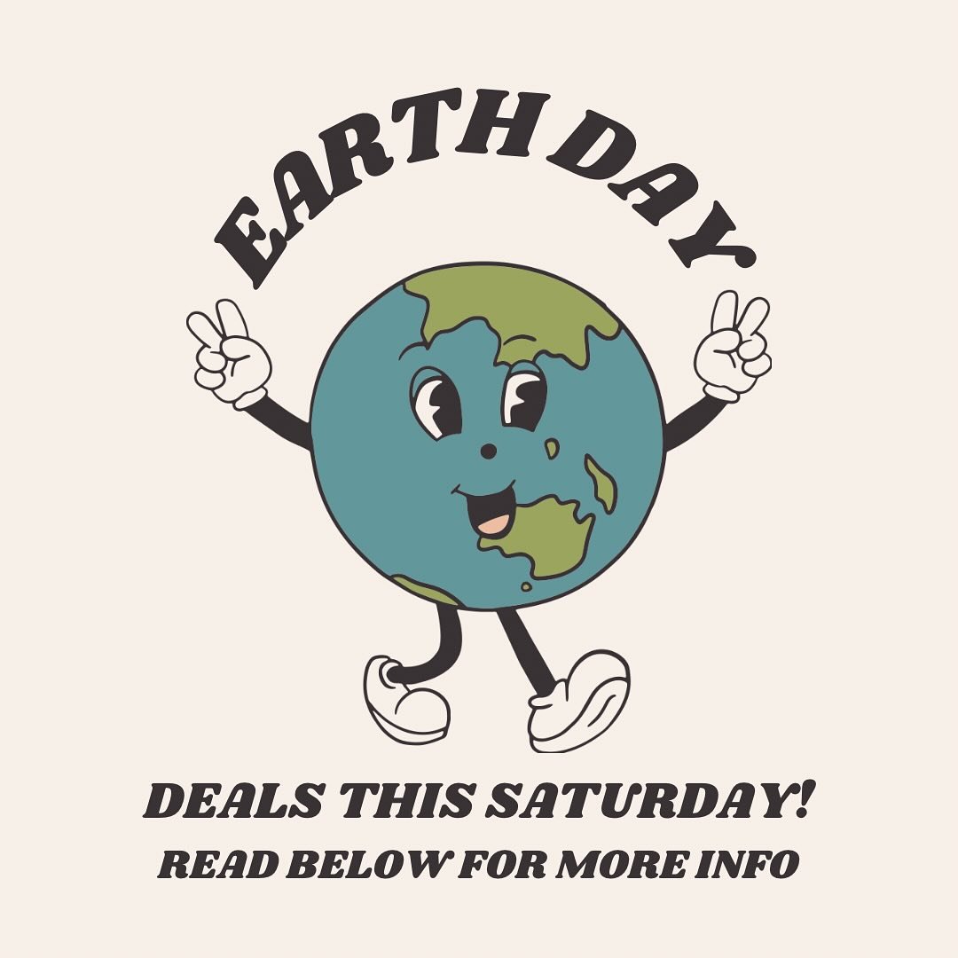 This Saturday, to honor Earth Day, we are offering 20% off one item* when you bring your reusable bag or bring ten or more mixed size paper bags to donate to us to reuse! 🌎 We reuse paper bags ranging from small, jewelry-sized, to grocery or larger 