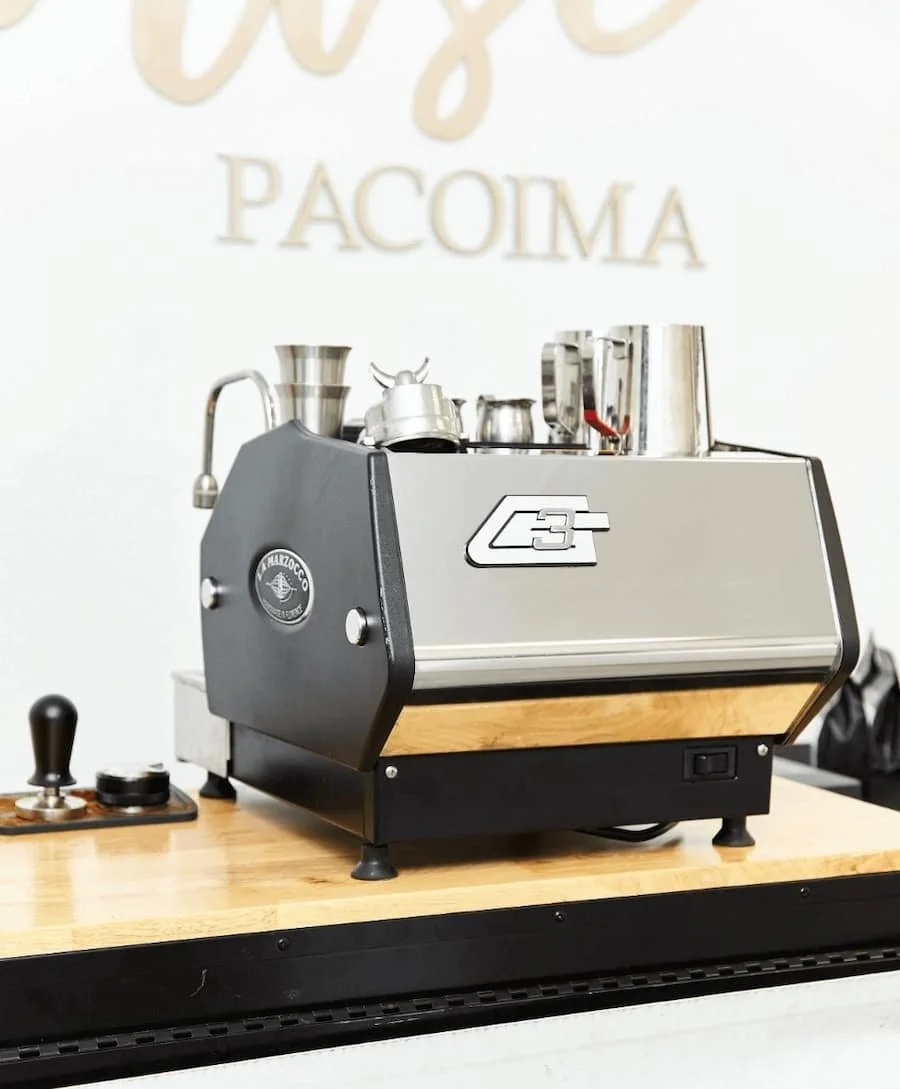 espresso machine at Inicio's coffee cart in LA