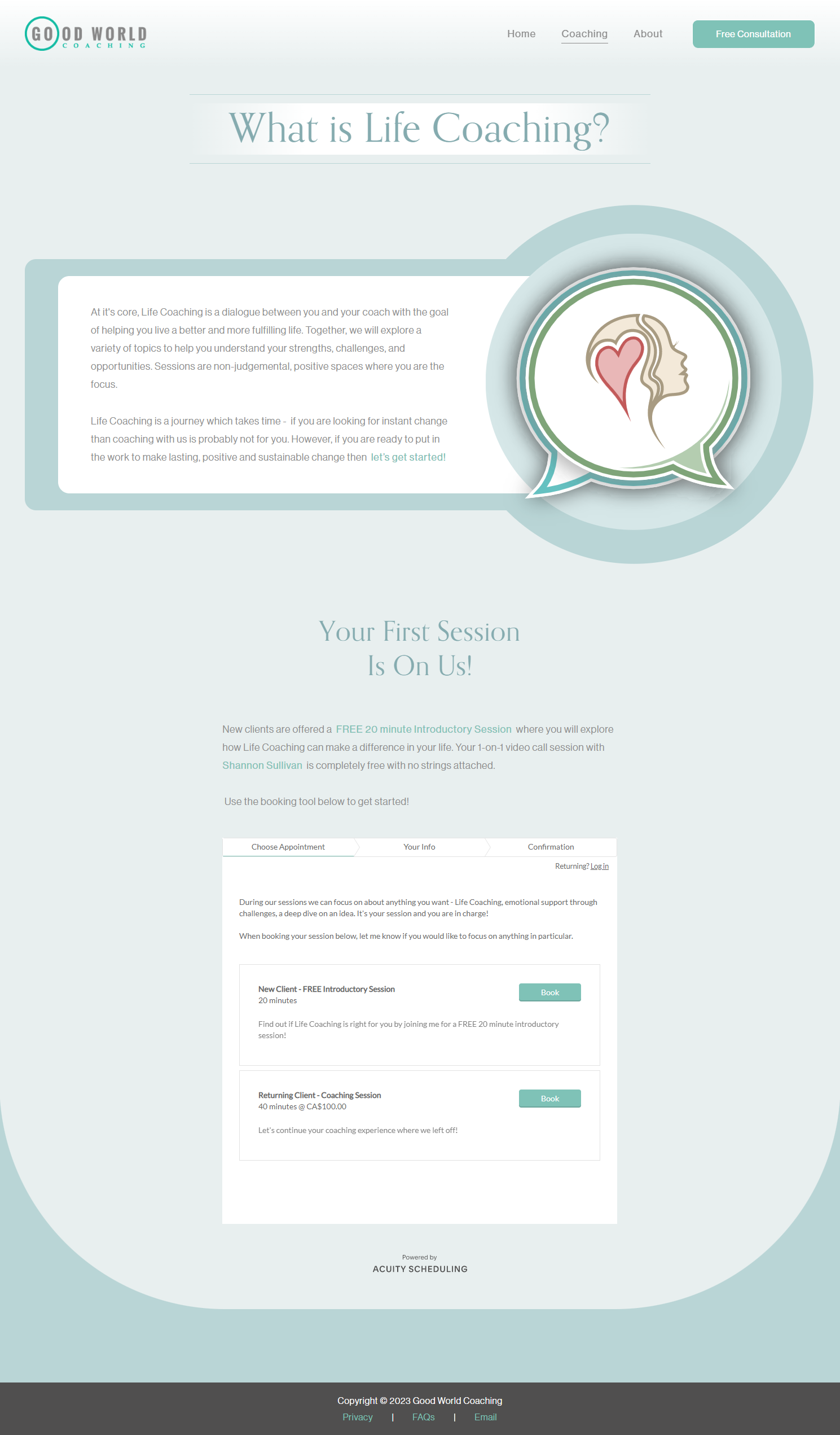 Coaching Page (desktop)