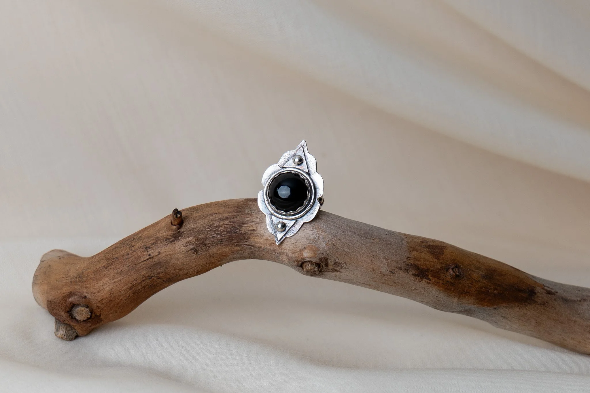Black Onyx Dagger Ring