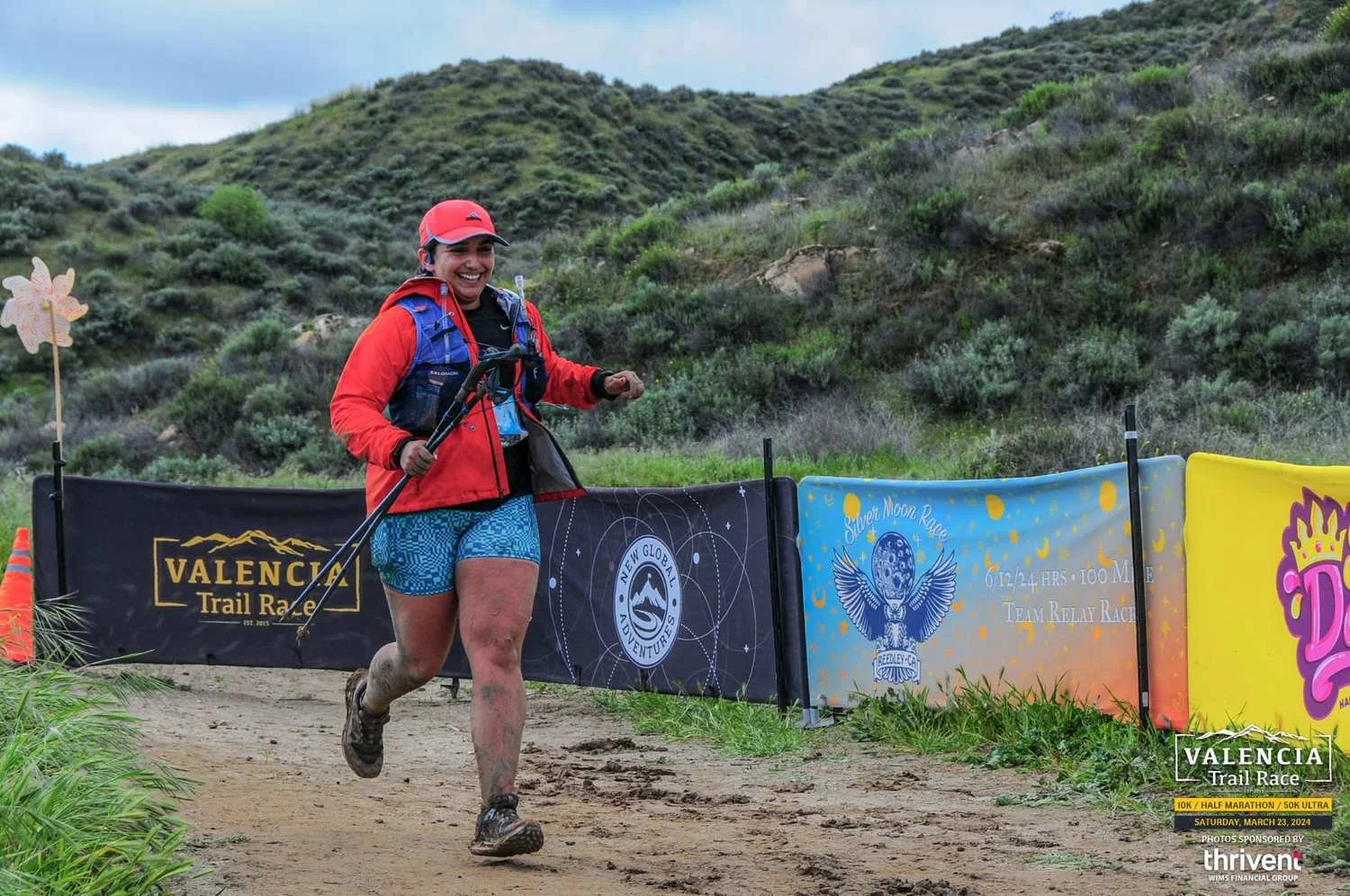 A runner crossing the finish line