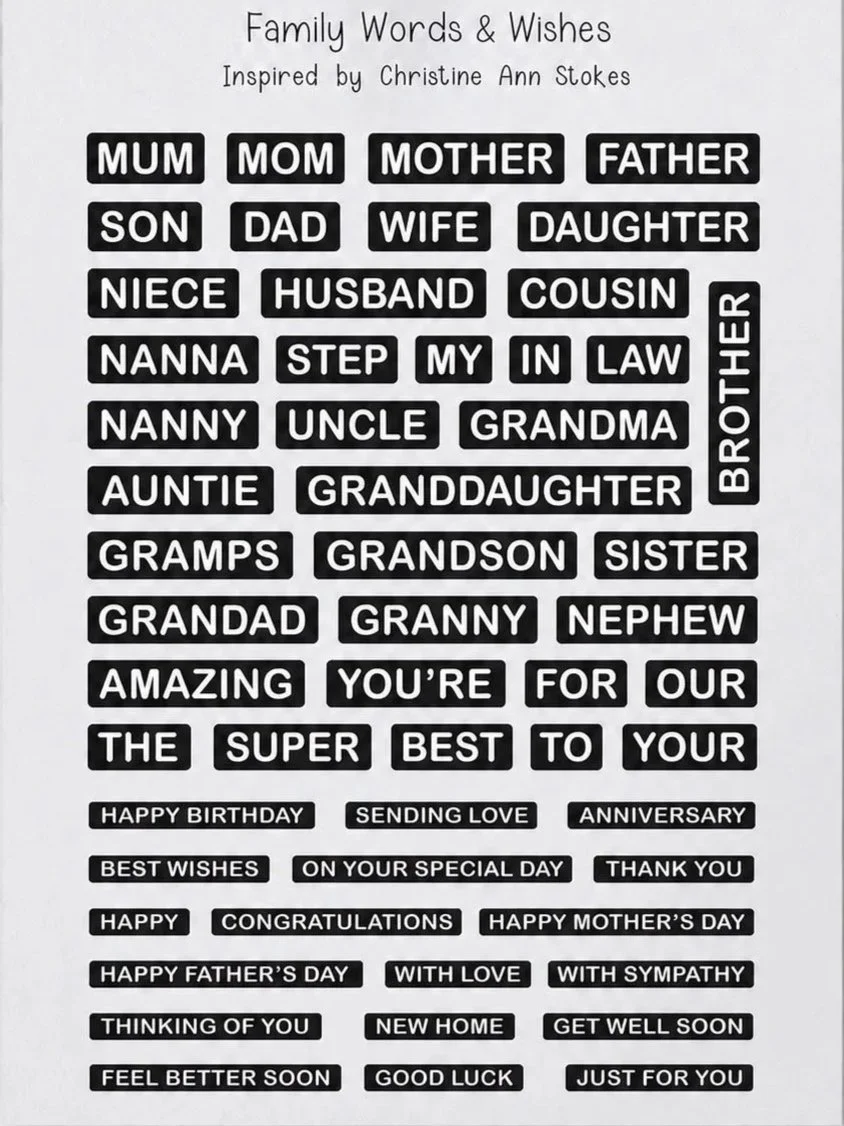 Family Words & Wishes Stamp Set