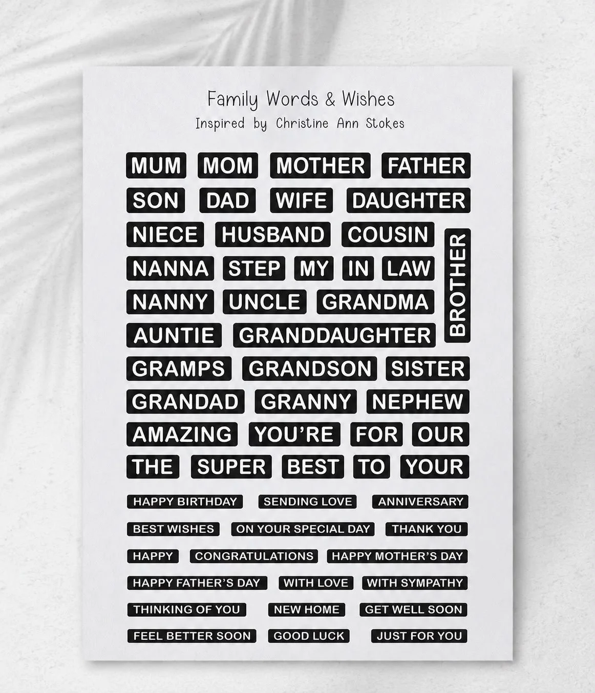 Family Words & Wishes Stamp Set