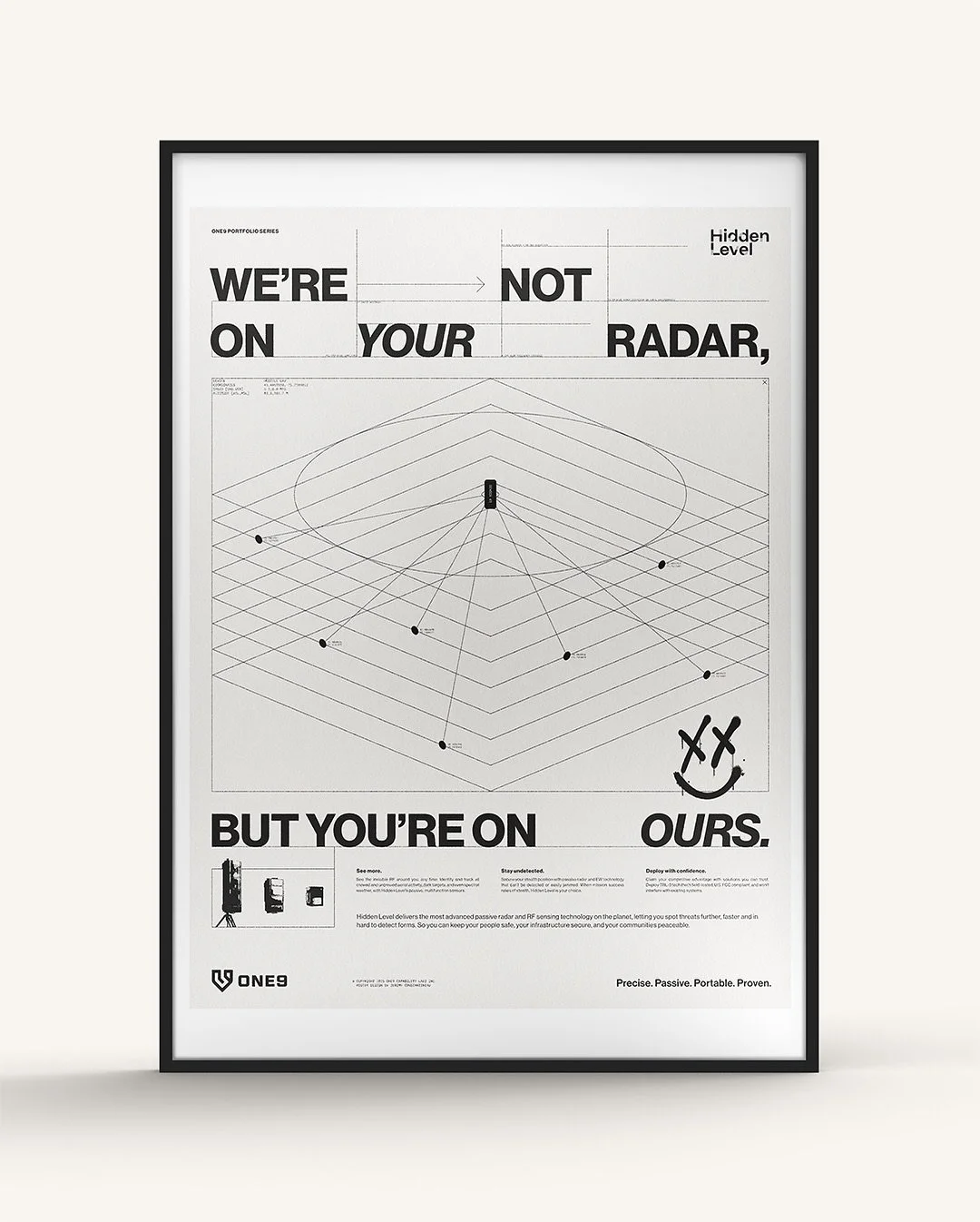 Portfolio_Series_003 // Hidden Level

Dominate the RF spectrum. Hidden Level delivers the most advanced passive radar and RF sensing technology on the planet, letting you spot threats further, faster and in hard to detect forms. 

// 

The ONE9 Portf