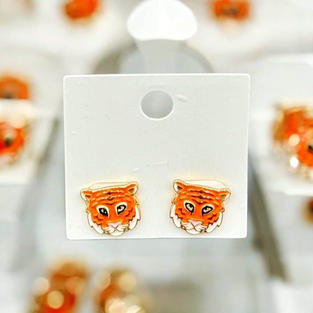 Clemson Tiger Stud Earrings