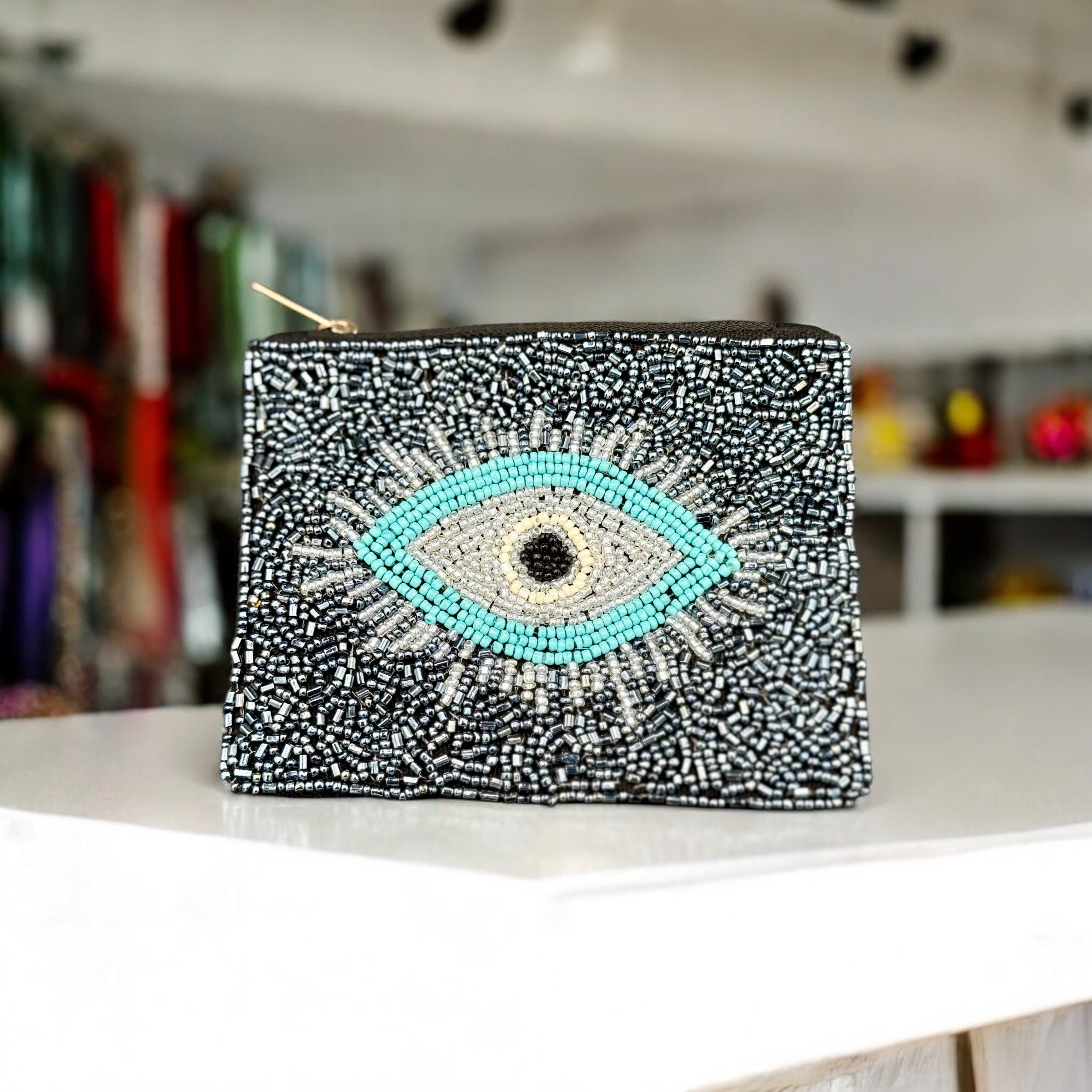 Beaded "Evil Eye" Coin Purse