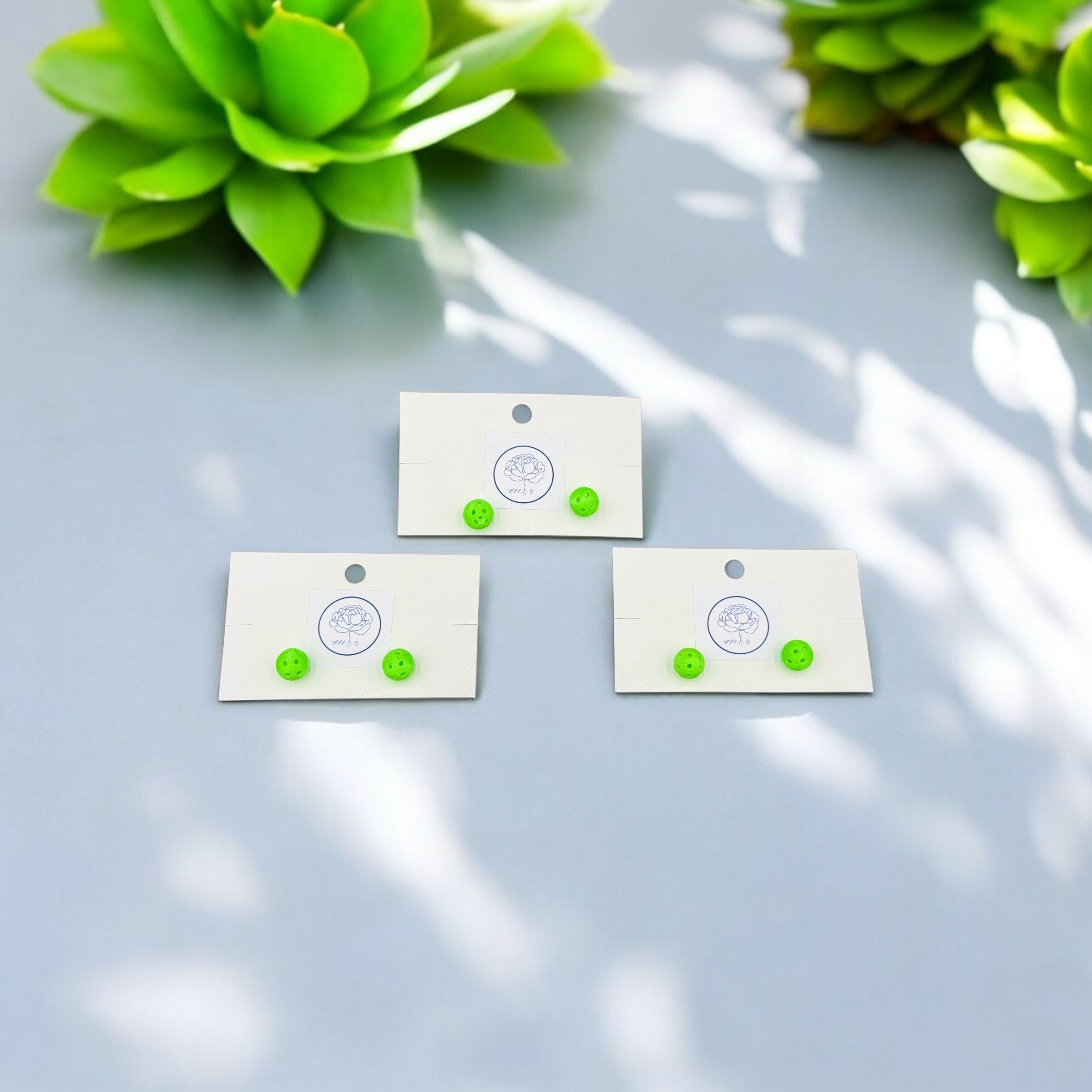 Handmade 3D Printed Pickleball Earrings