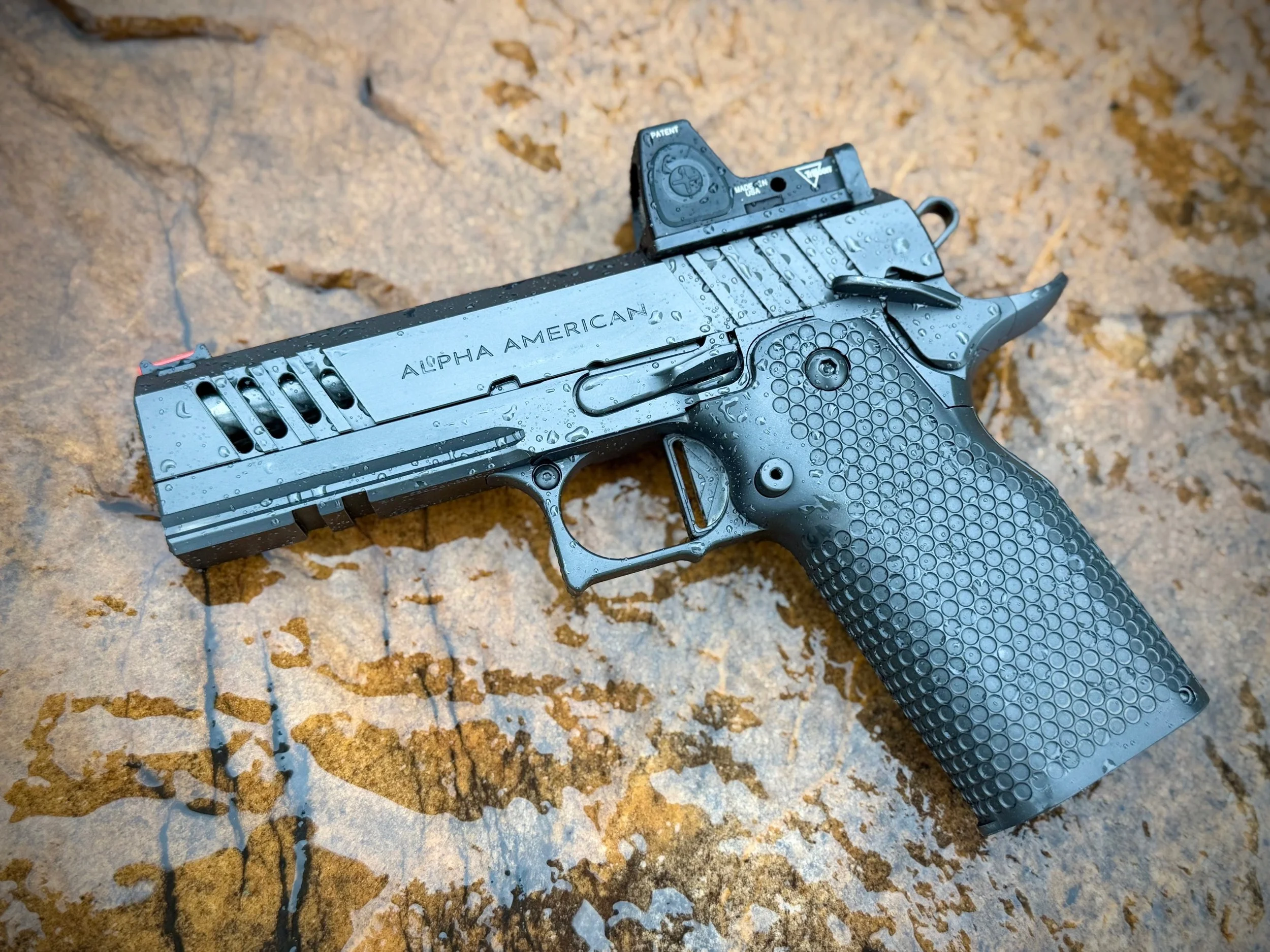 AAF Vanguard in total blackout DLC laying on a rock during a thunderstorm