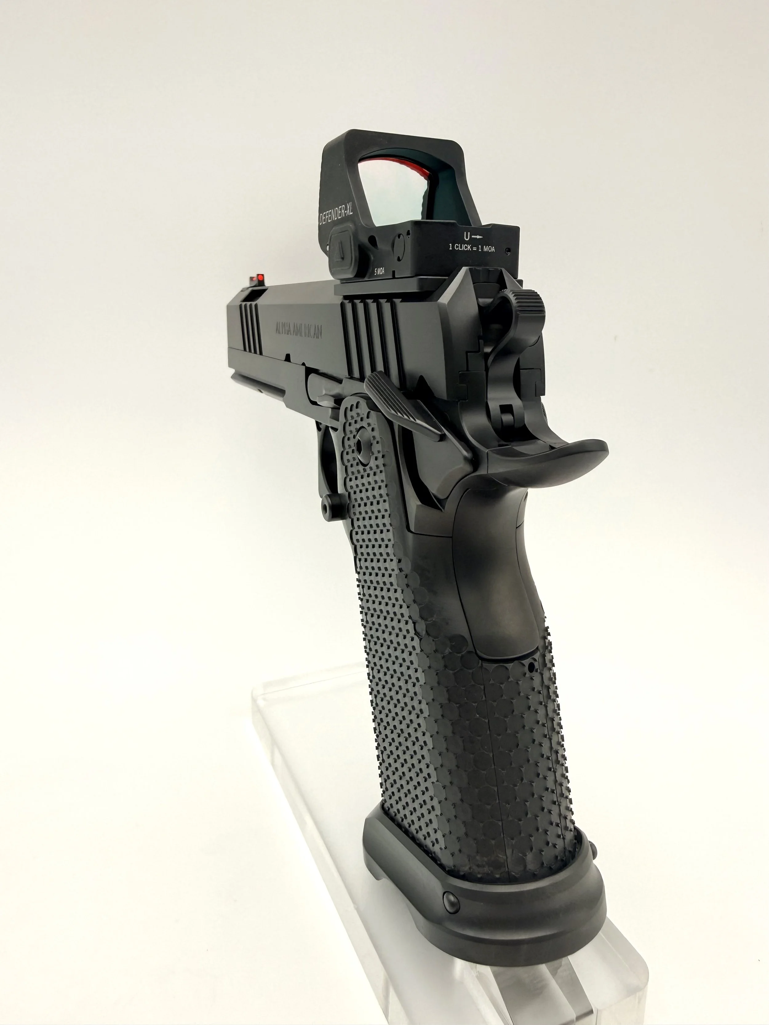 Alpha American Warfighter government model, dual port, left rear view