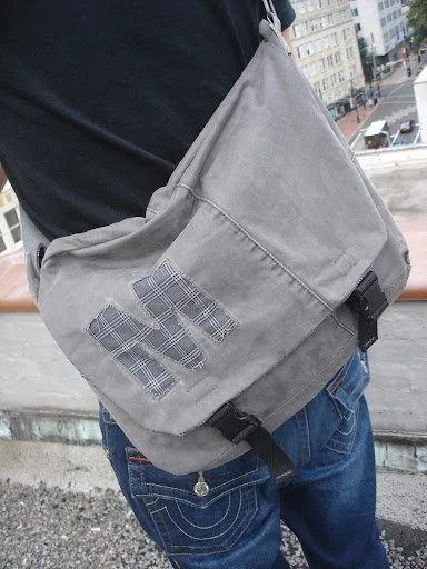 Grey messenger bag