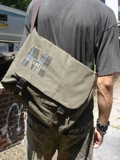 Green messenger bag