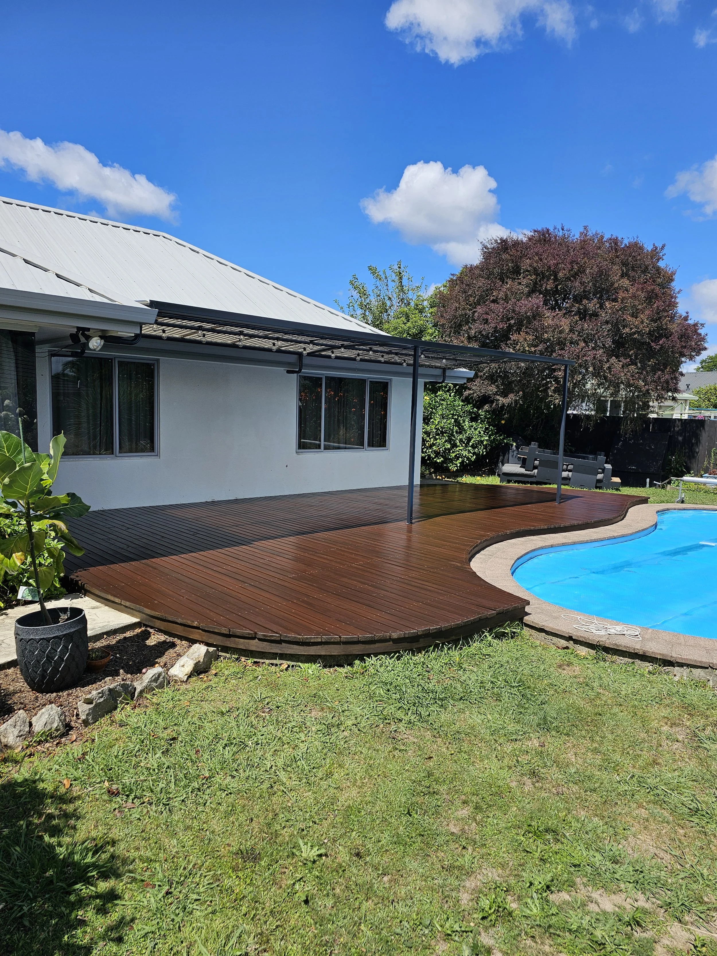 Completed deck stain