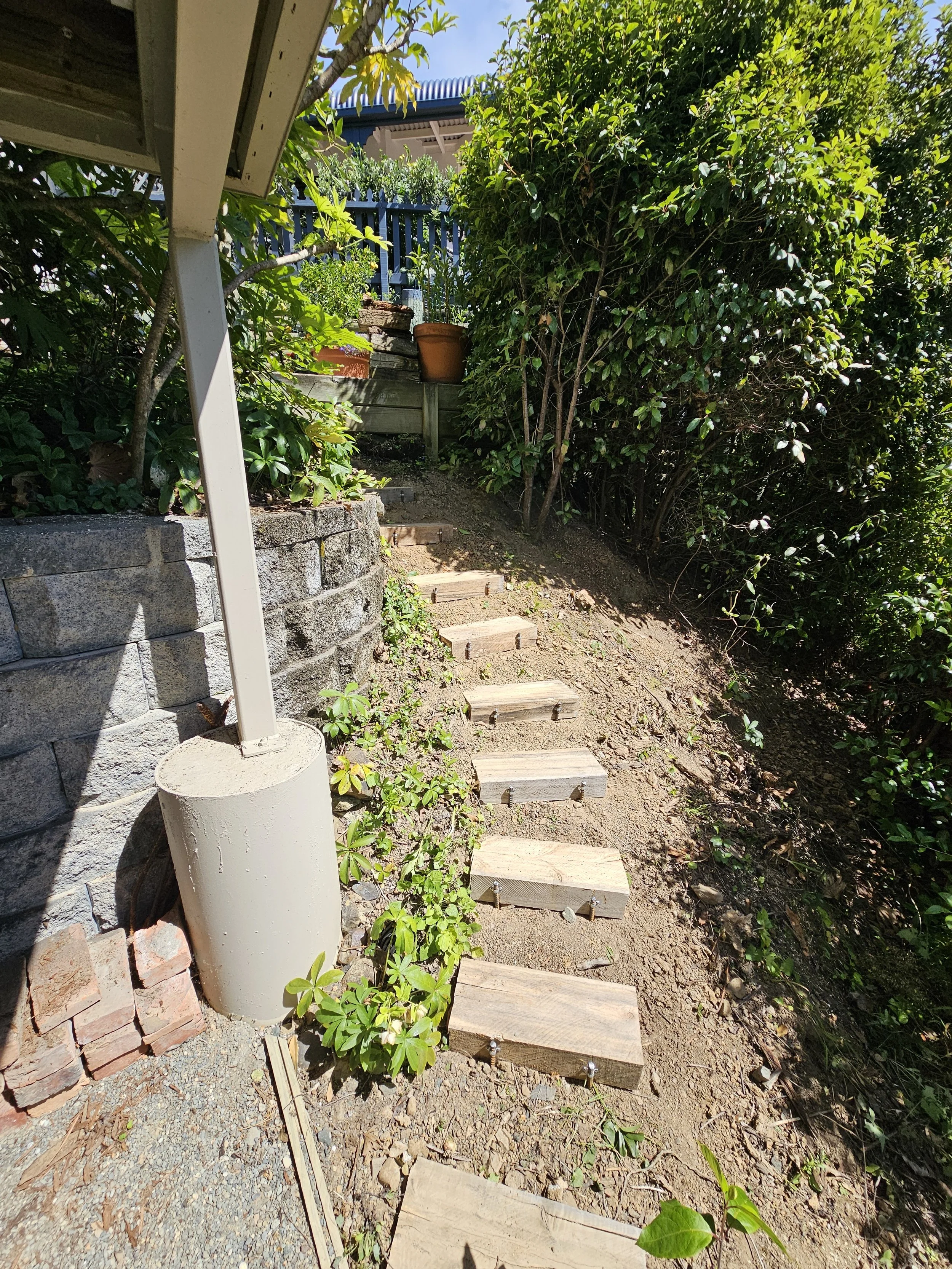 New garden steps