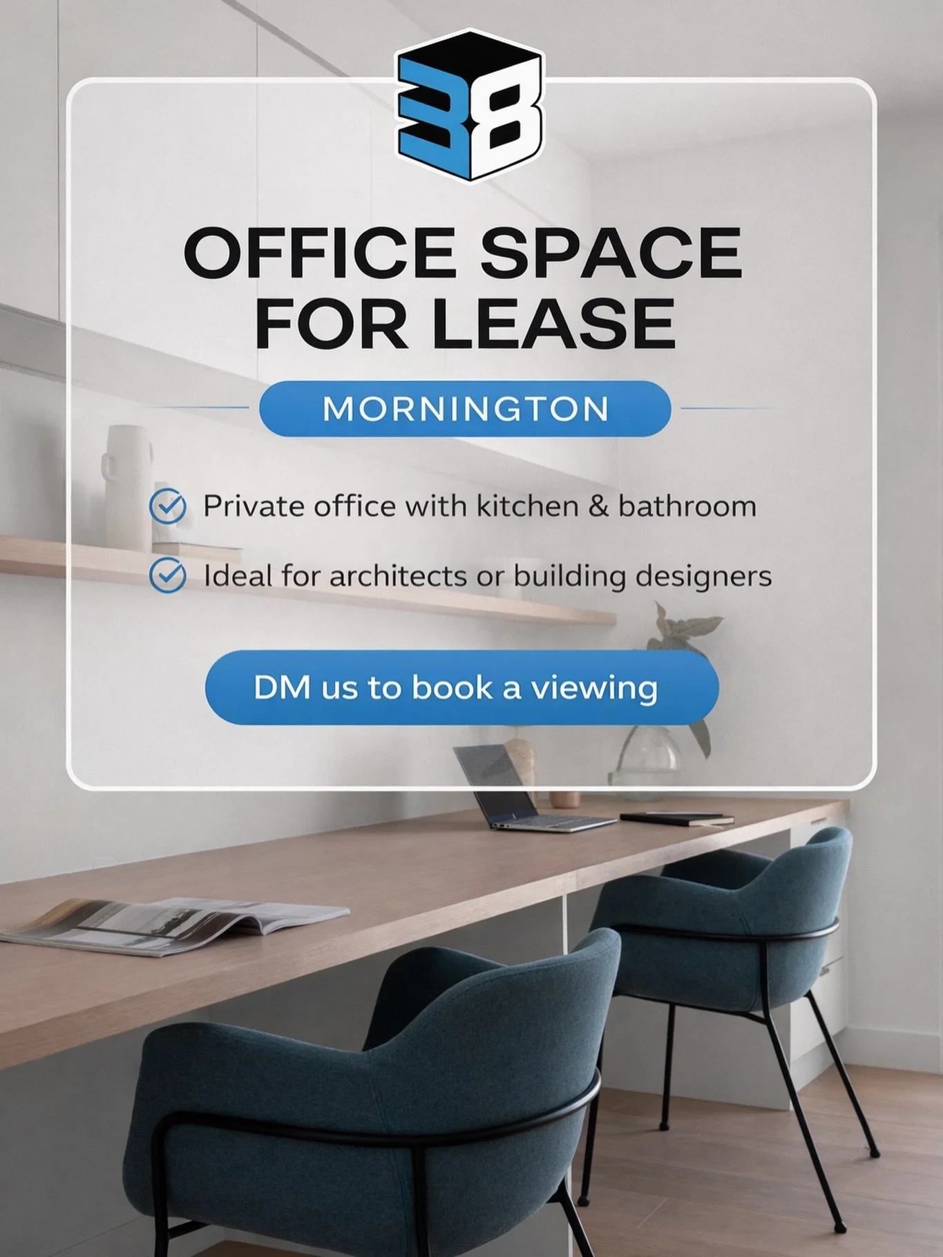 Looking for the perfect workspace on the Mornington Peninsula? 🌿✨

We have a fantastic office space available for lease in Mornington, complete with its own kitchen and bathroom for ultimate convenience. 
We are looking for an Architect or Building 