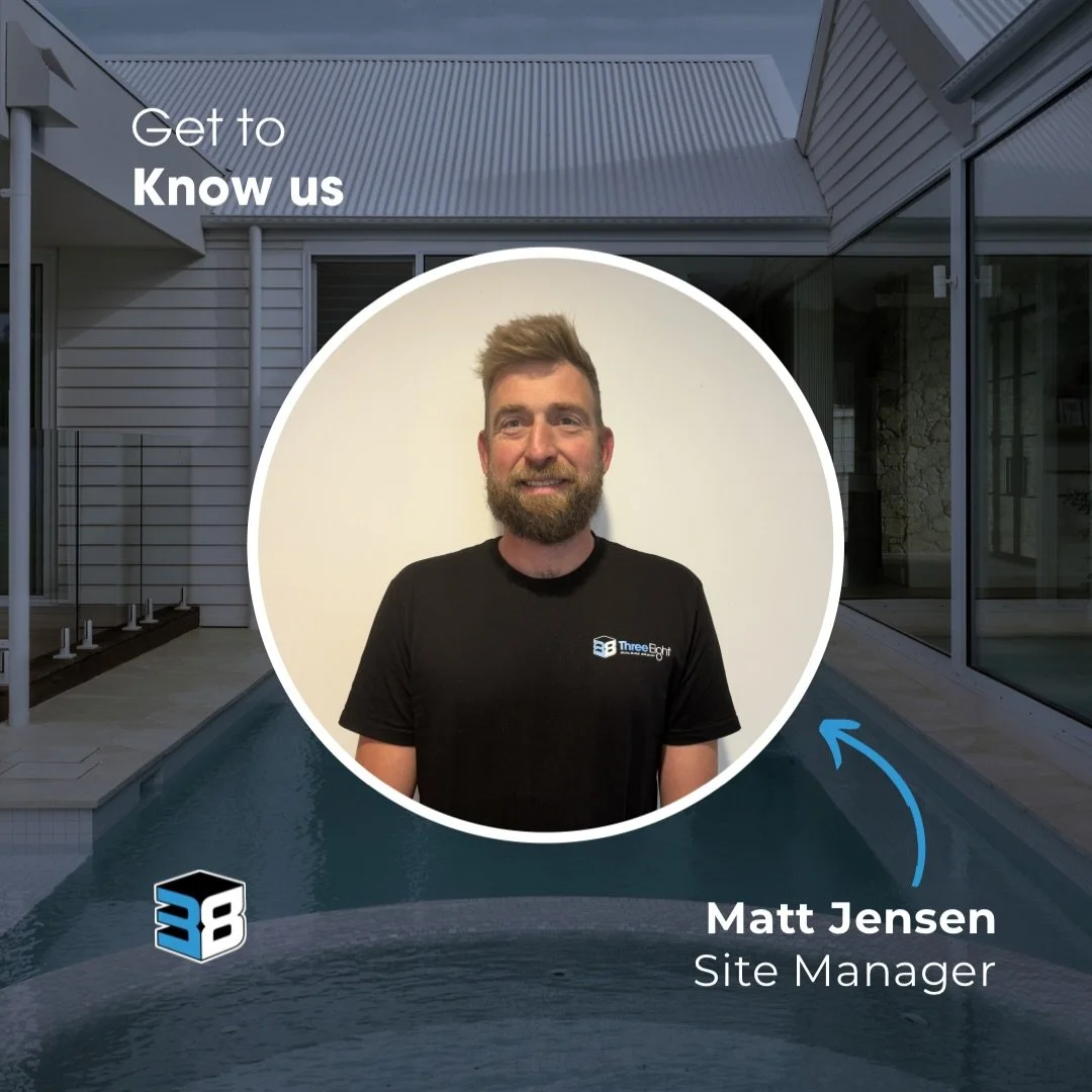 Join us in welcoming Matt to the Three 8 Build team 👋🏼

Matt comes to us with years of experience running and delivering projects. He has a natural ability to lead with confidence, ensuring each build runs smoothly from start to finish.

When he&rs