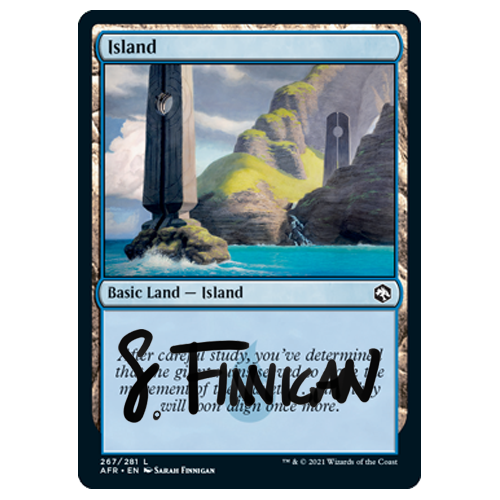 mtg afr art cards Island Artist Proof — Sarah Finnigan if an opponent controls more lands than you Hand of Vecna (extended art)