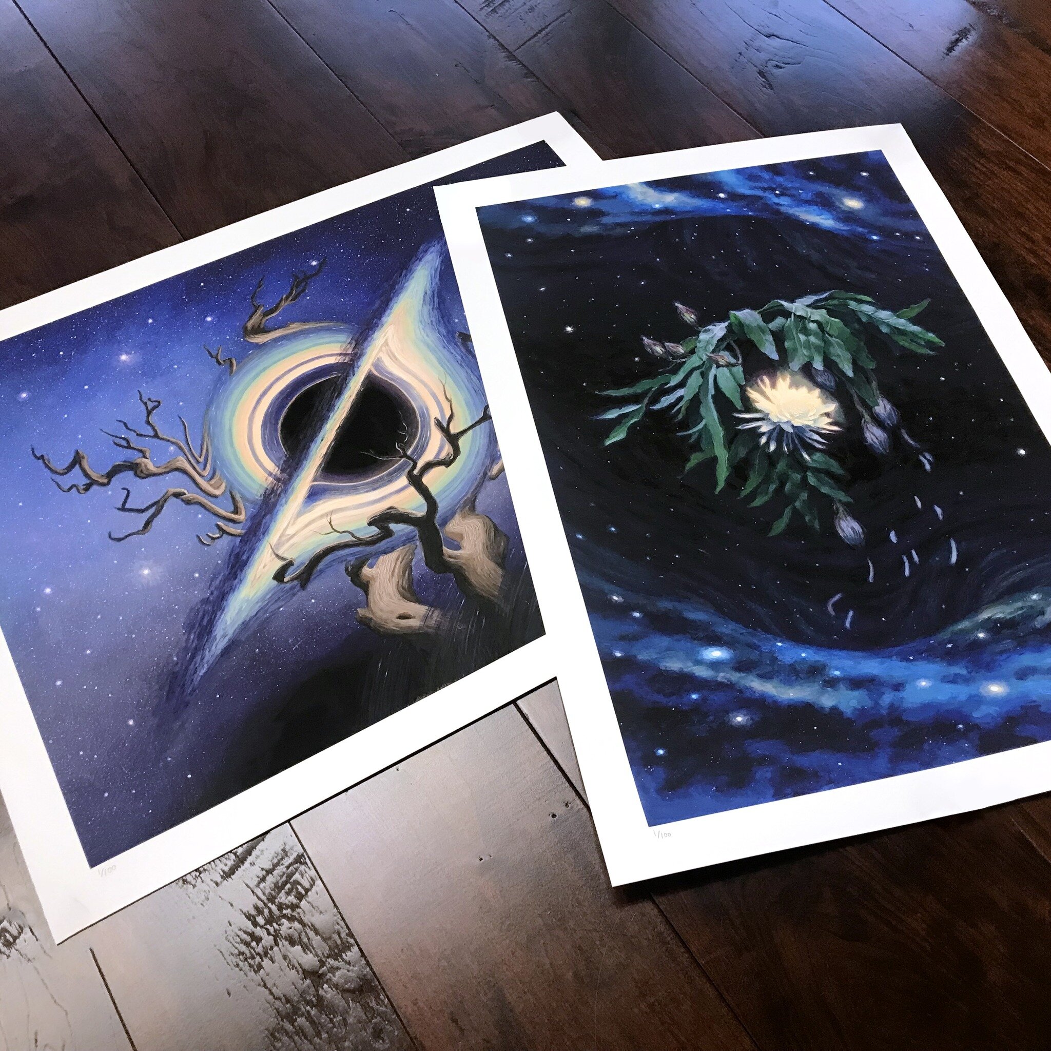 These star-studded prints left the studio this morning! 

Curvature (2022) 
&amp; 
For a Moment (2022)

Things are slowing down already with both shipping and my printer, so if you'd like your print to arrive before the holidays, I suggest hitting up