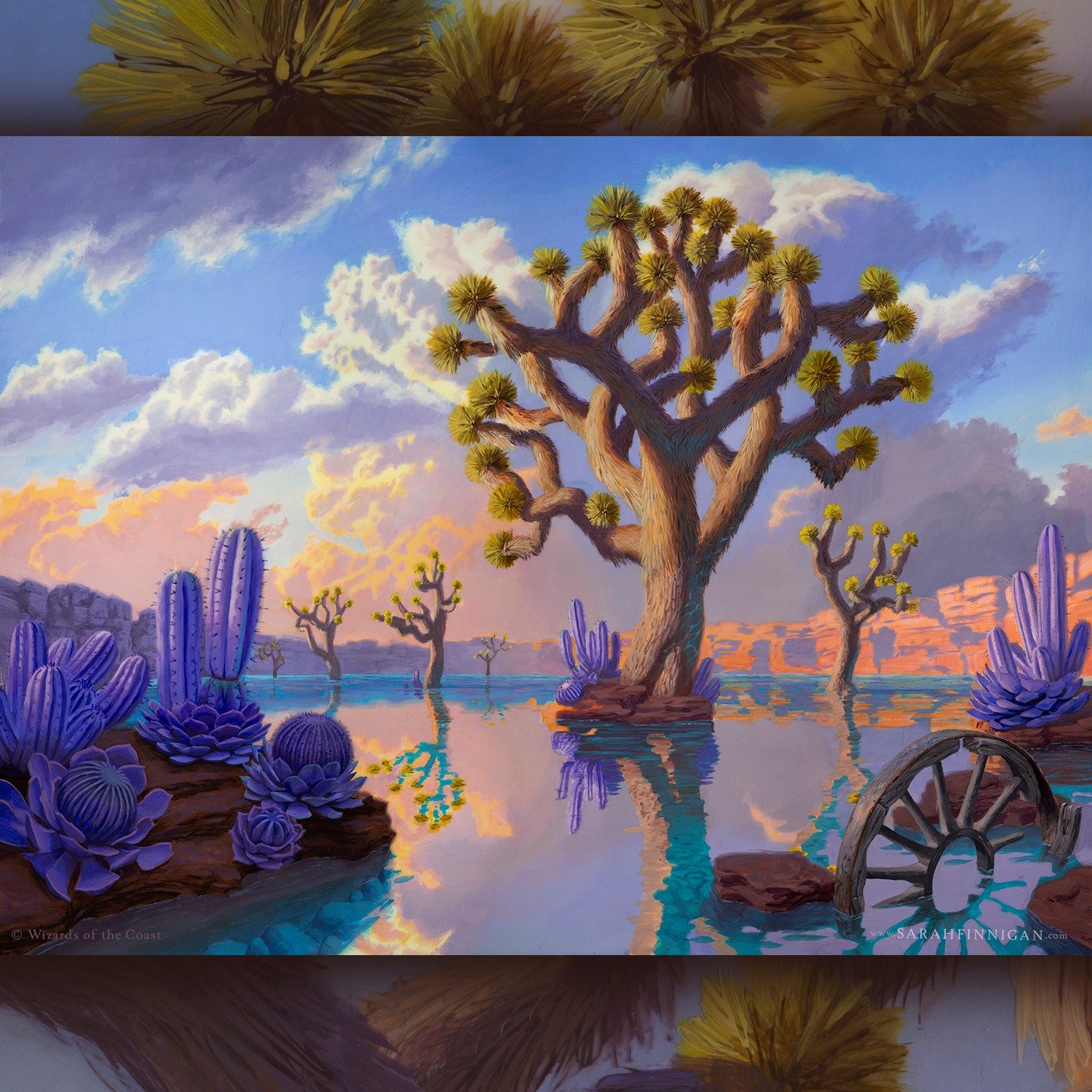 New painting for Outlaws of Thunder Junction! This one is Overflowing Basin. 

18&quot; x 24&quot; Acrylic on wood 
AD- Zack Stella

If you're interested in the painting, please reach out to @phillipli 

#sarahfinniganart #wotc #mtg #mtgaddicts #mtga