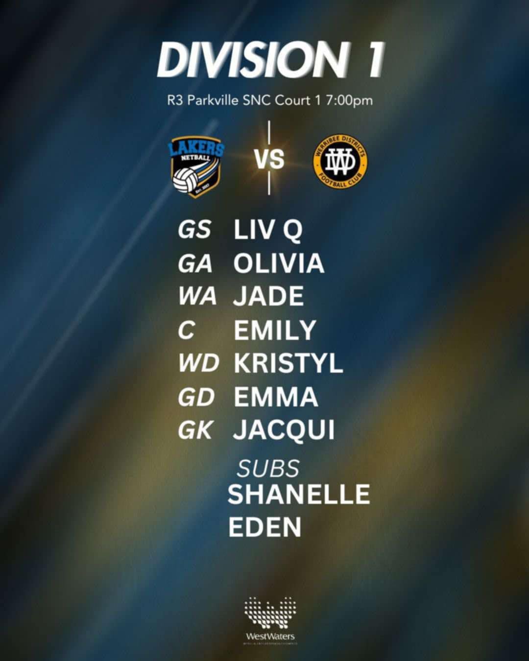 Teams are in for Round 3 of WFNL netball 🏐
Check out who will be on the courts tonight 👆