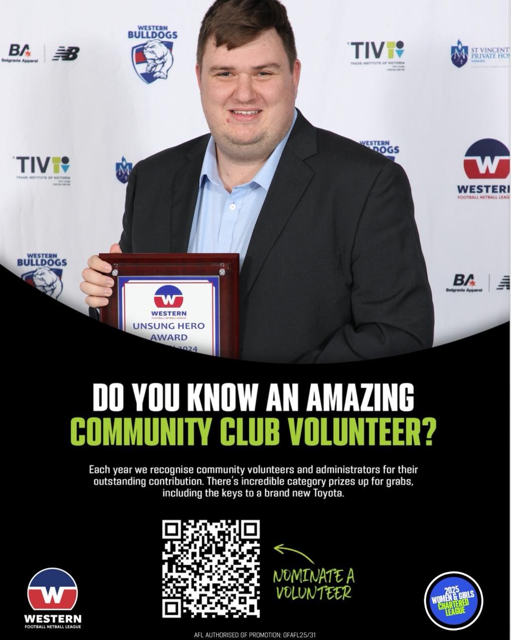 Noticed an amazing volunteer around the club? Nominate them for a National Volunteer Award 🏅
There’s a range of different categories and awards on offer and it would be great for our amazing volunteers to be recognised on a national level!
H